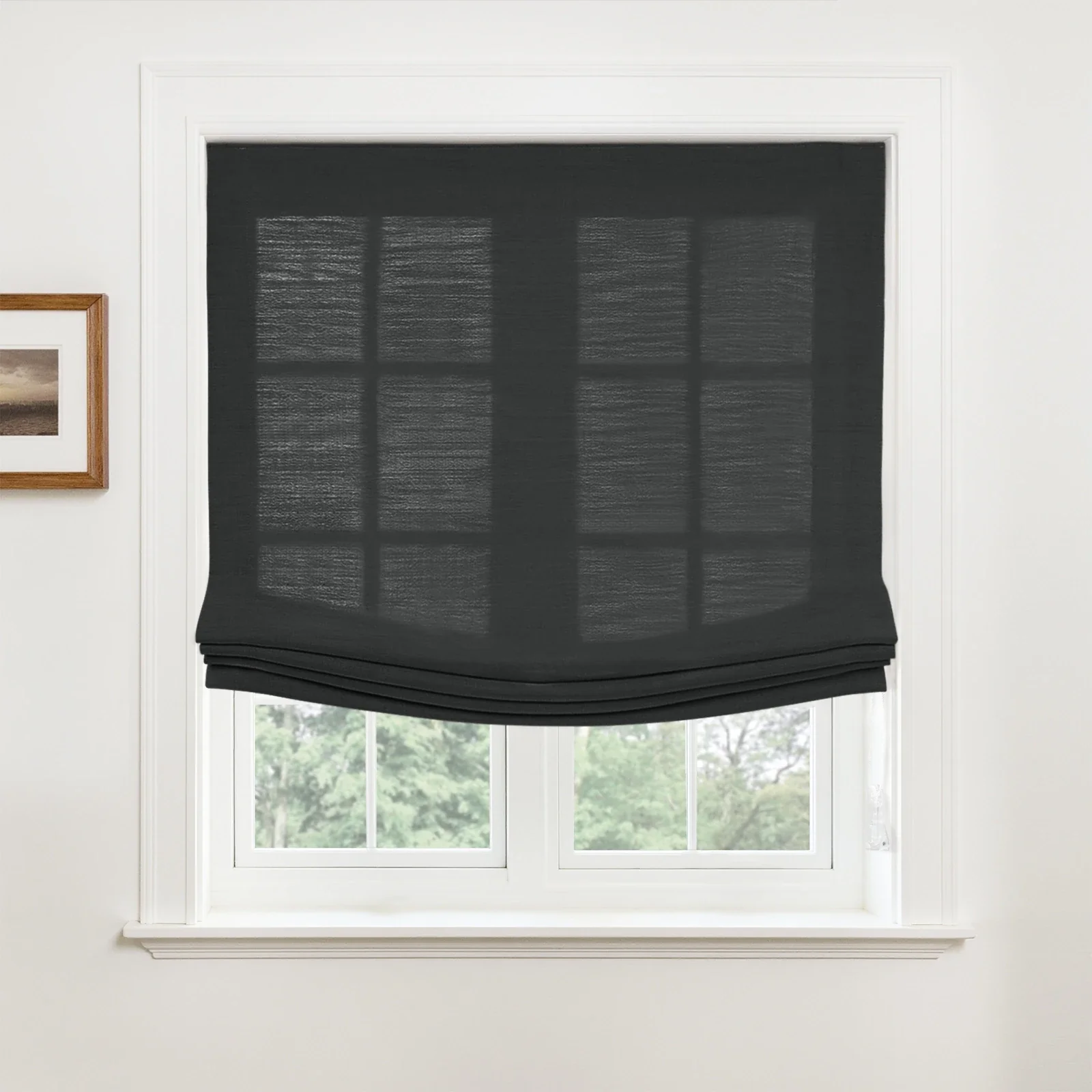 Custom Relaxed Roman Shades Cord Lift - Image 45