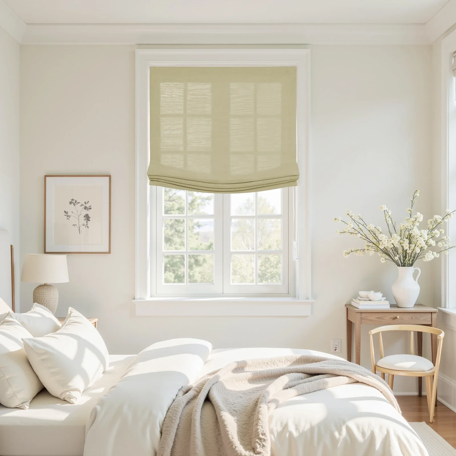 Custom Relaxed Roman Shades Cord Lift - Image 57