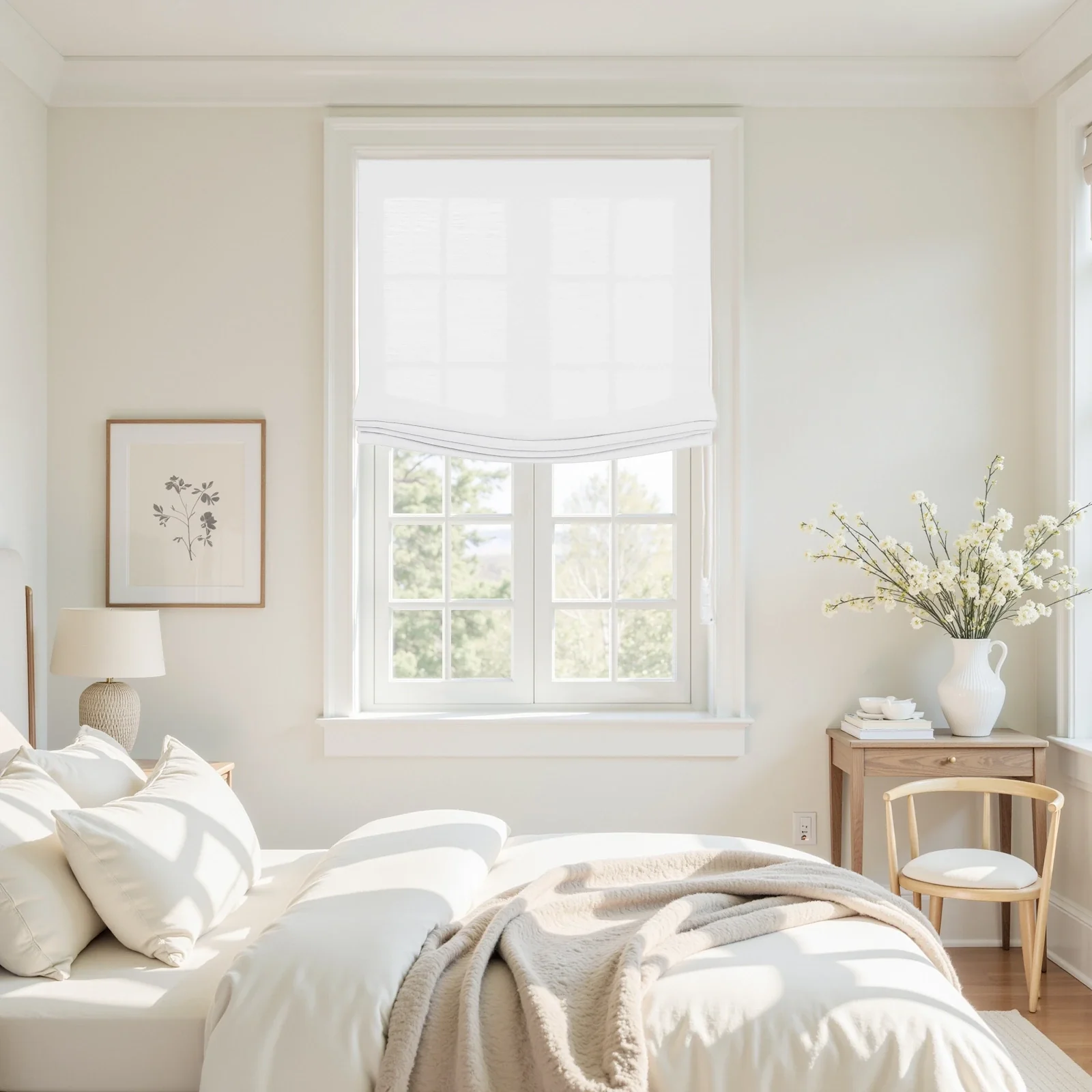 Custom Relaxed Roman Shades Cord Lift - Image 60