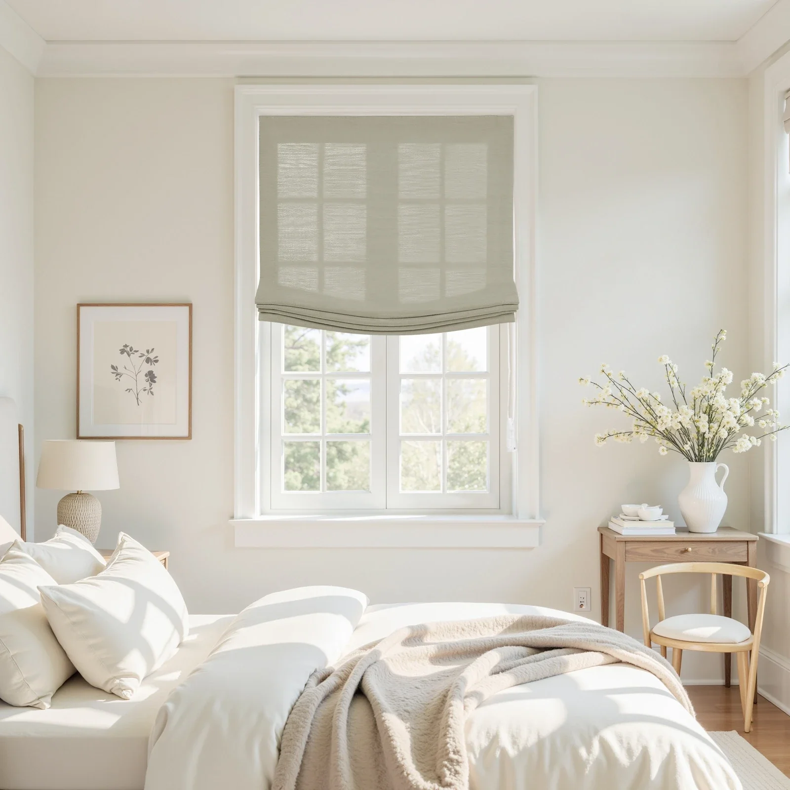 Custom Relaxed Roman Shades Cord Lift - Image 61