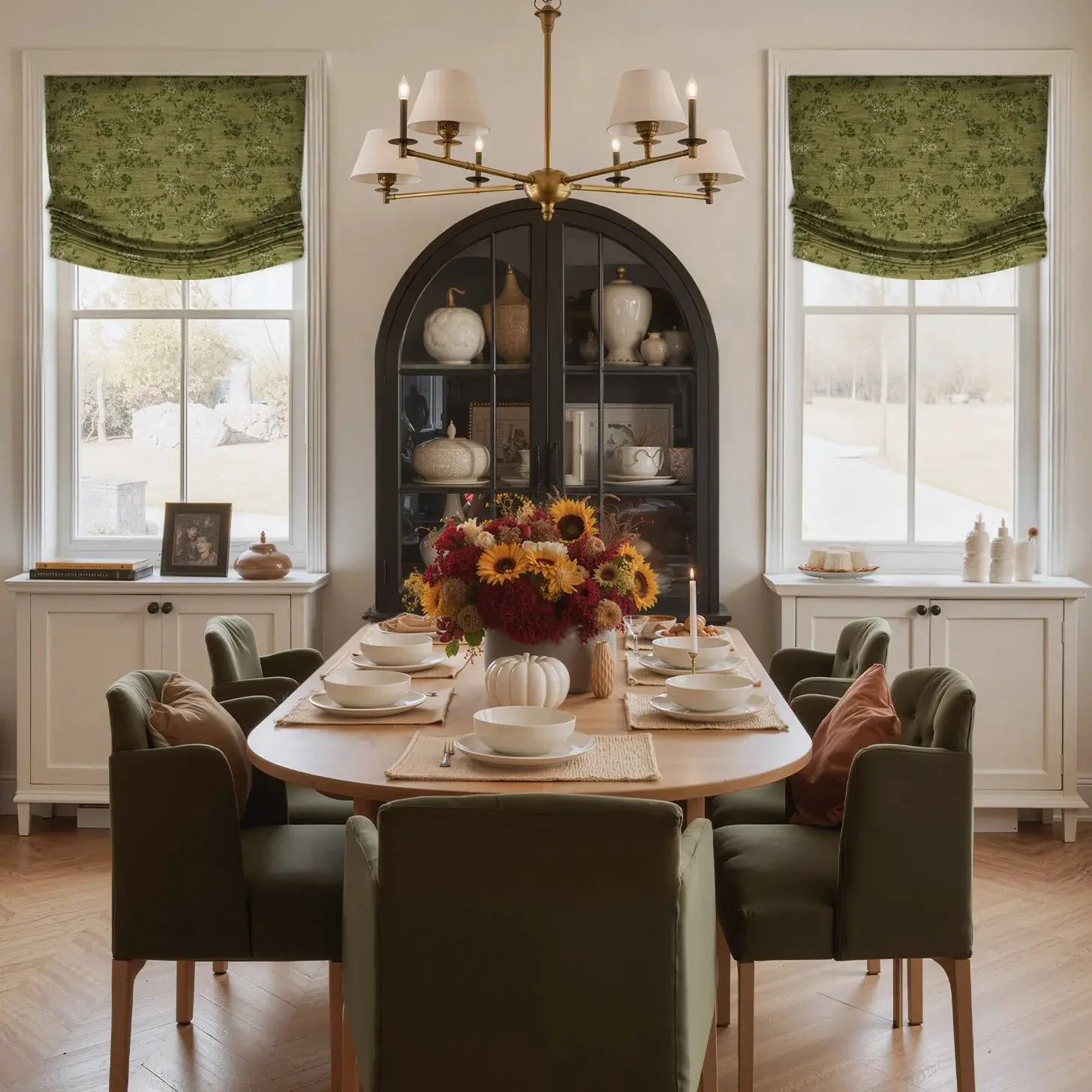 Custom Relaxed Roman Shades Cord Lift - Image 73