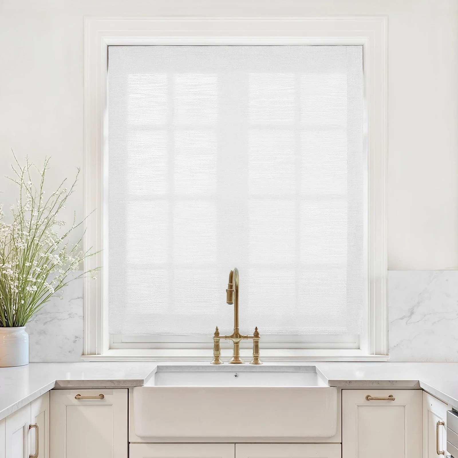 Custom Relaxed Roman Shades Cord Lift - Image 86