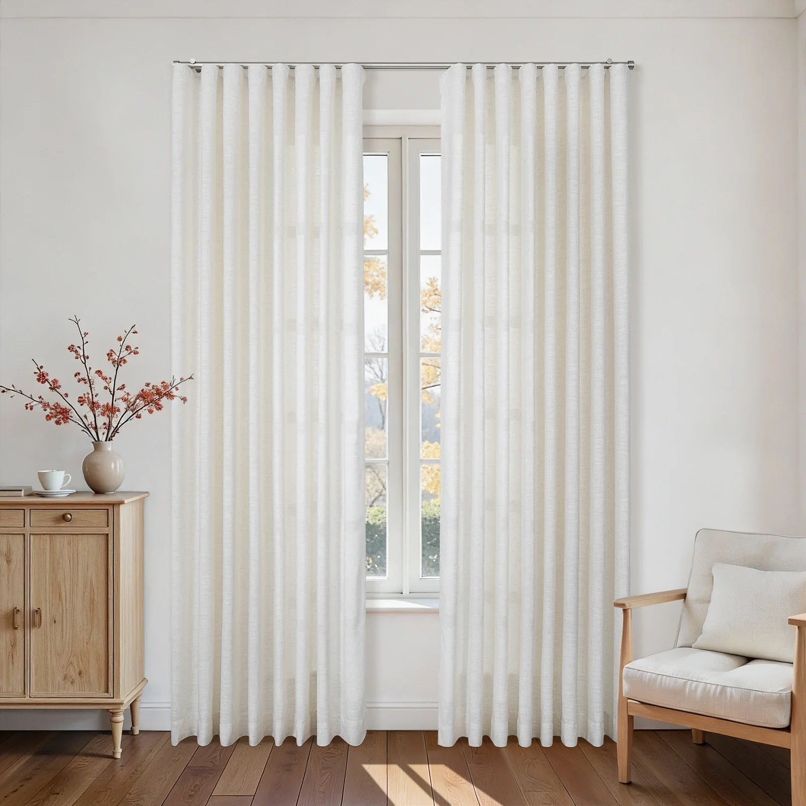 Custom Ripple Fold Drapery with Track - Image 4
