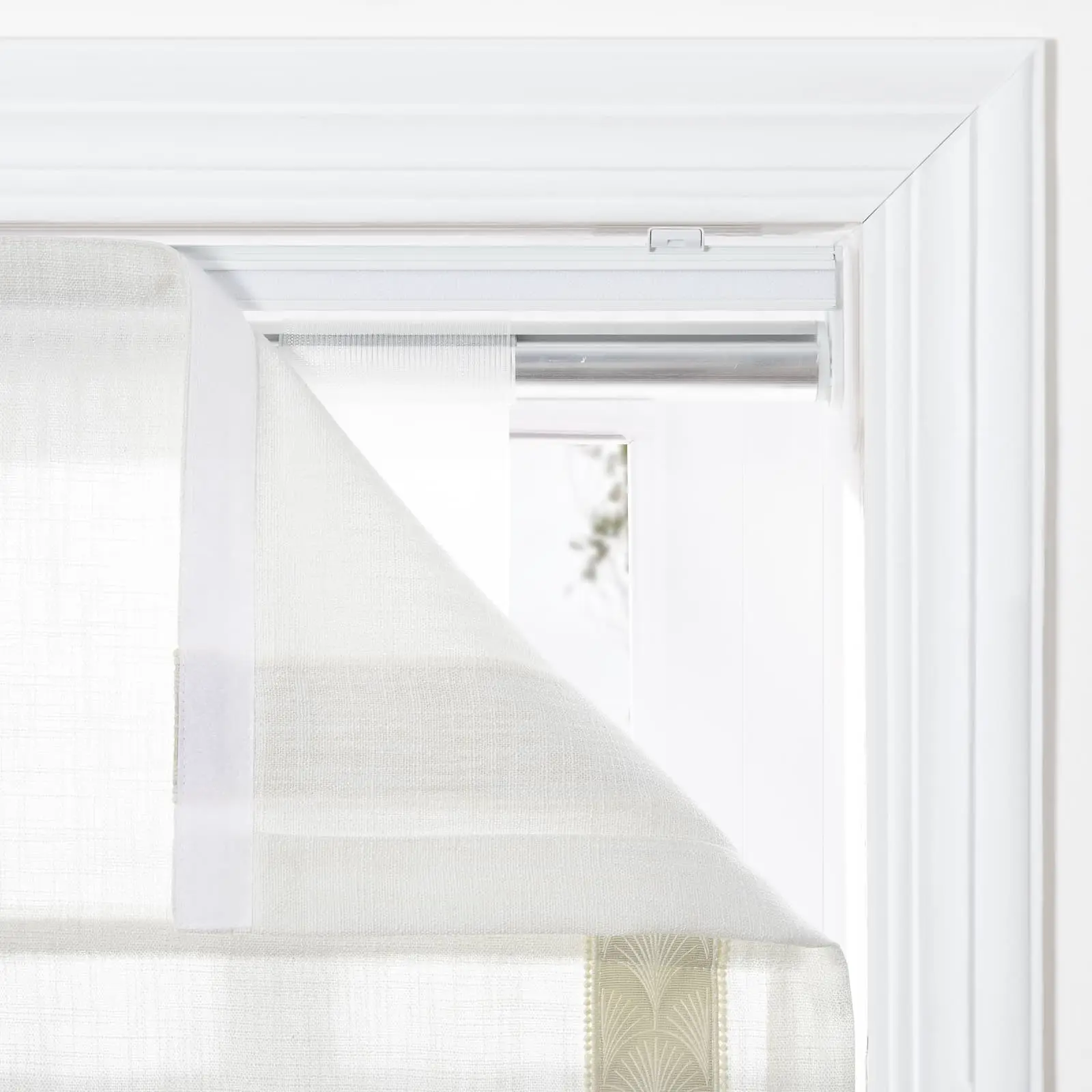 Custom Roman Shade with Trim Border Cordless - Image 48