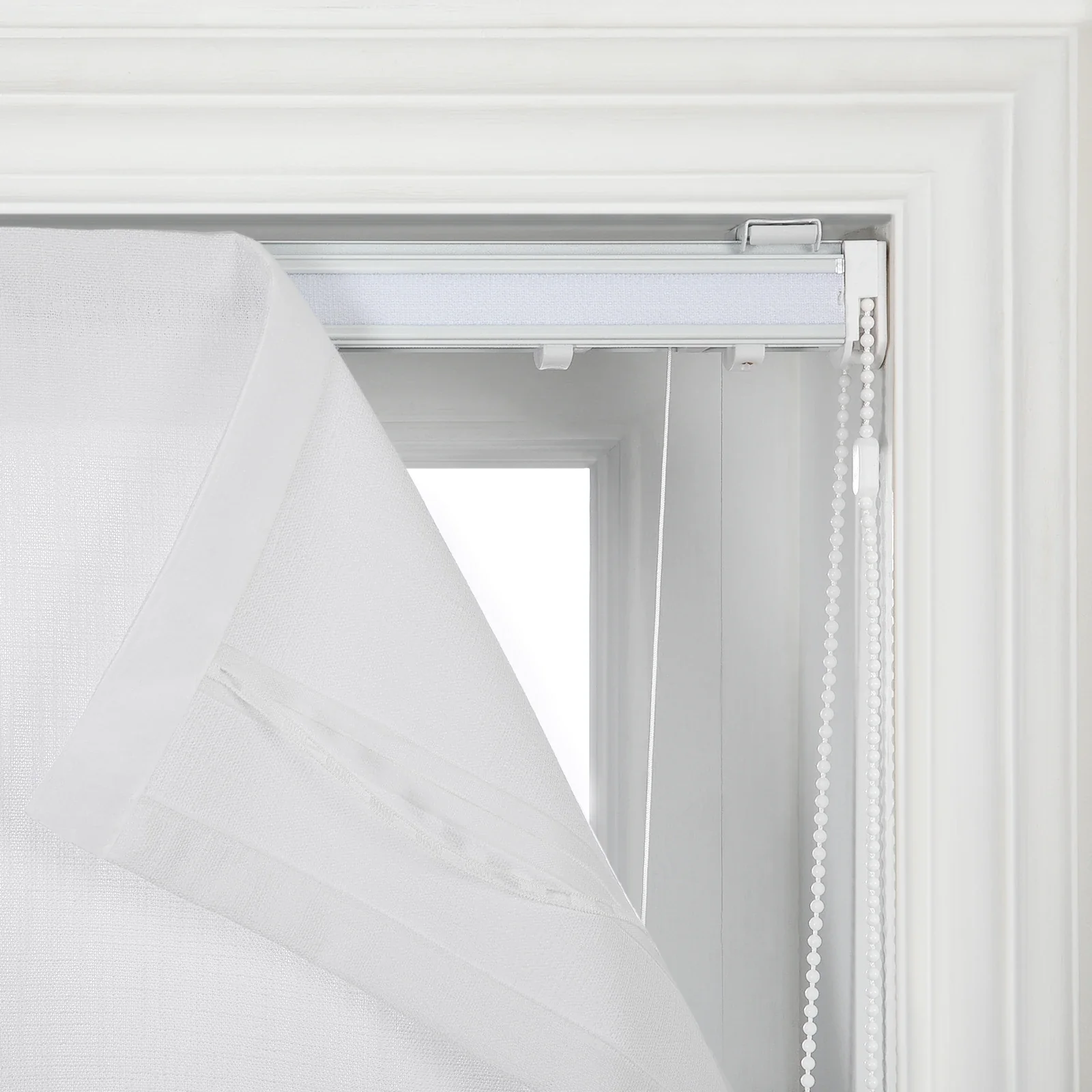 Custom Relaxed Roman Shade with Center Pleat Cord Lift - Image 2