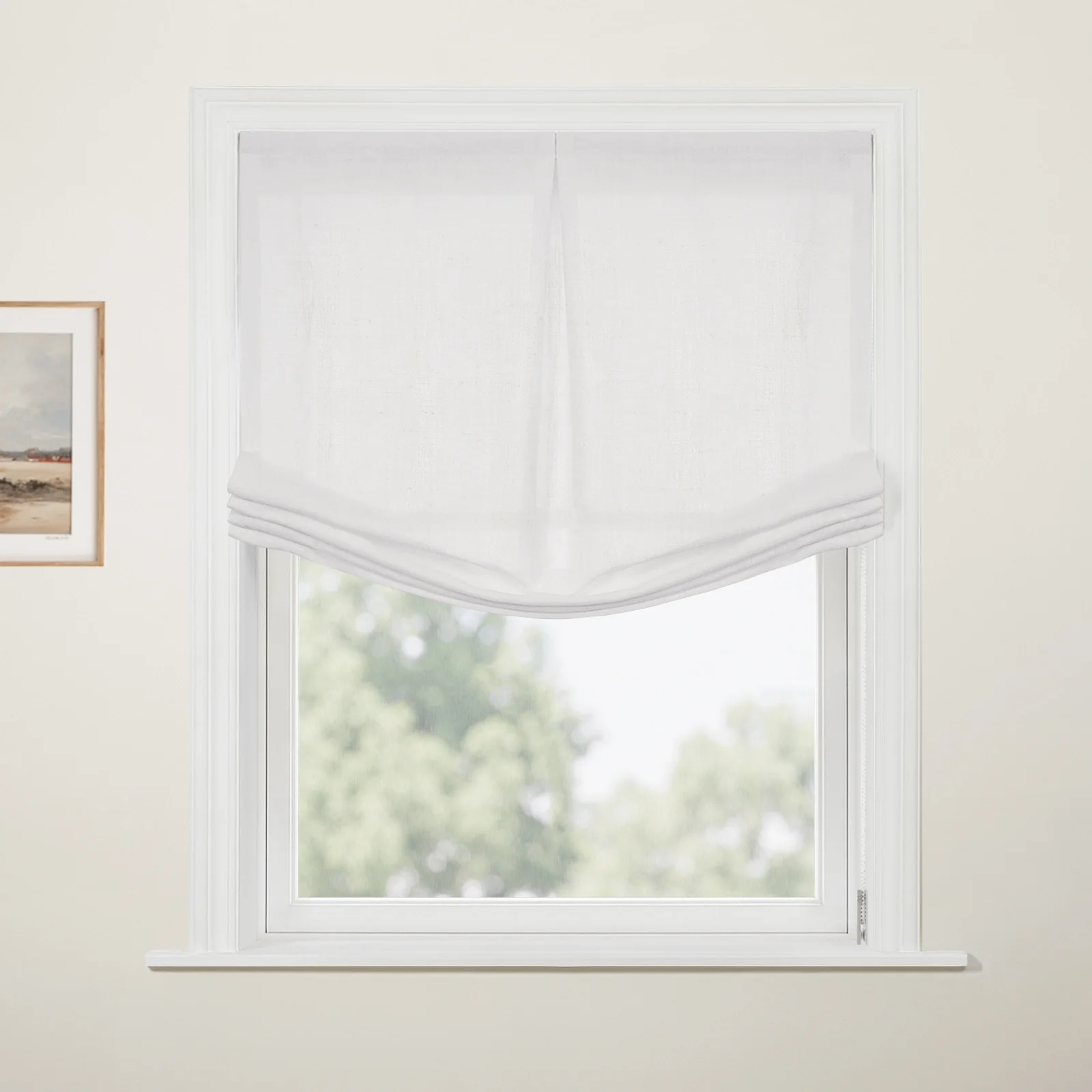 Custom Relaxed Roman Shade with Center Pleat Cord Lift - Image 21