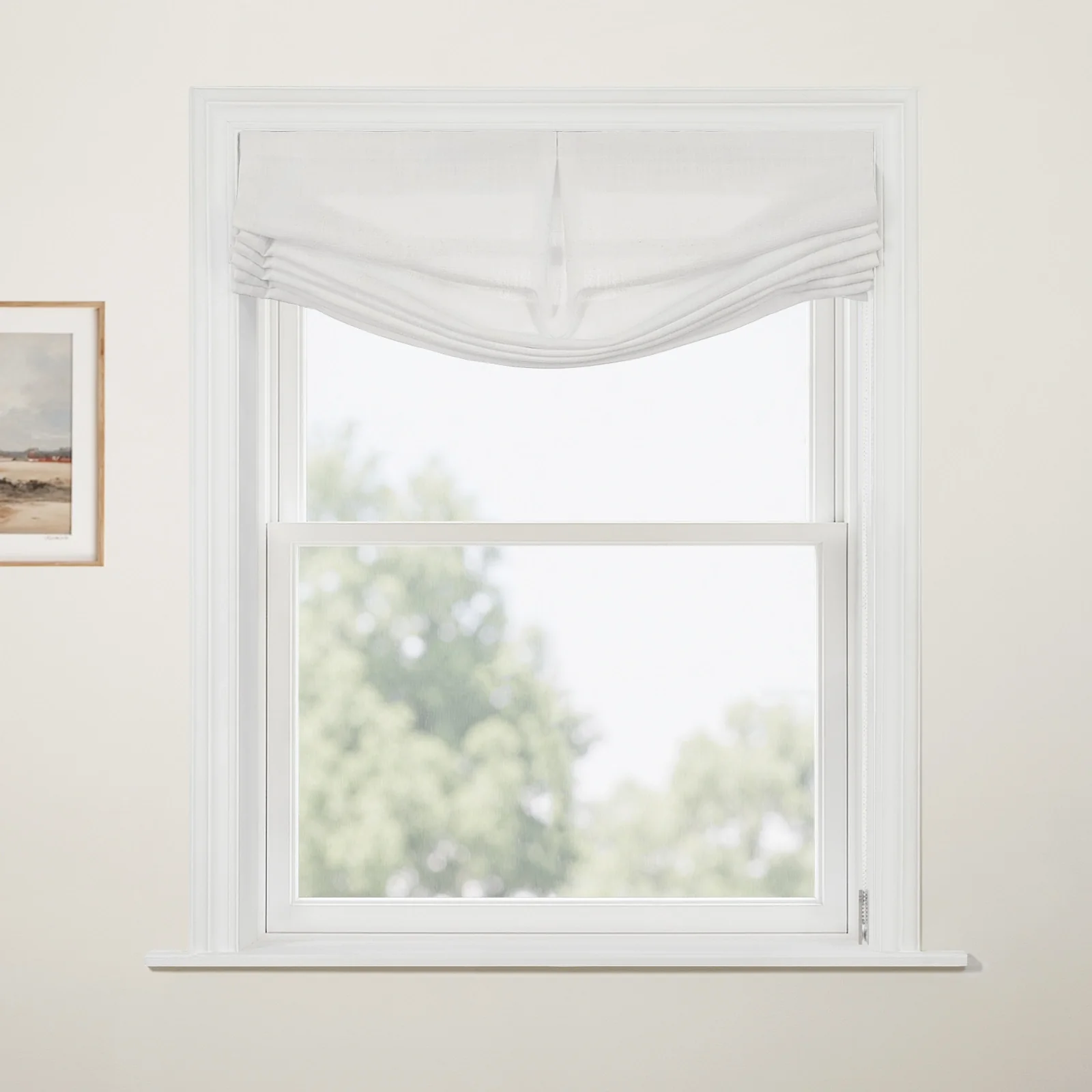 Custom Relaxed Roman Shade with Center Pleat Cord Lift - Image 22