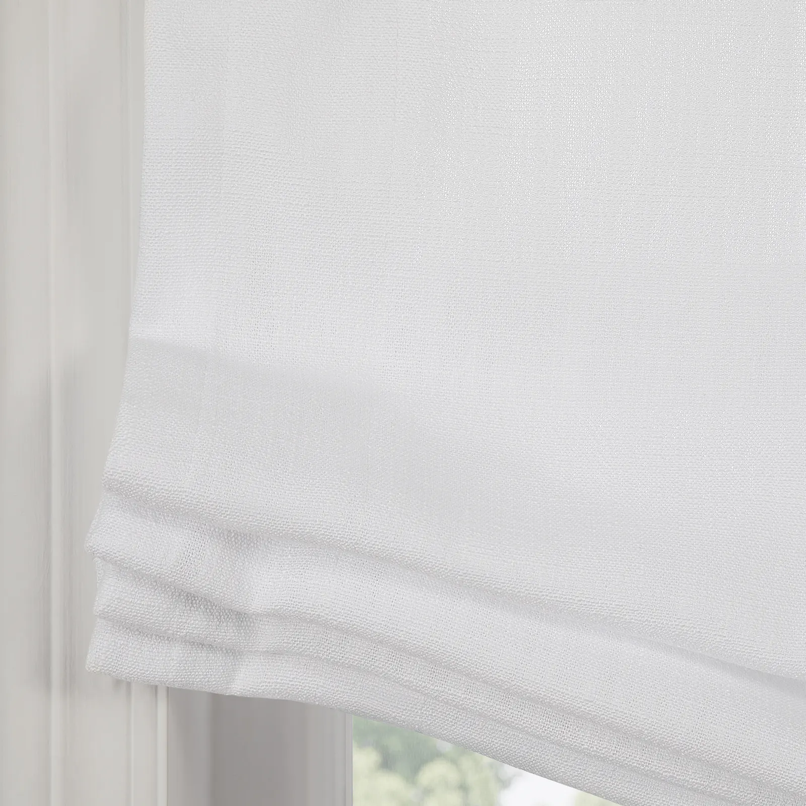Custom Relaxed Roman Shade with Center Pleat Cord Lift - Image 3
