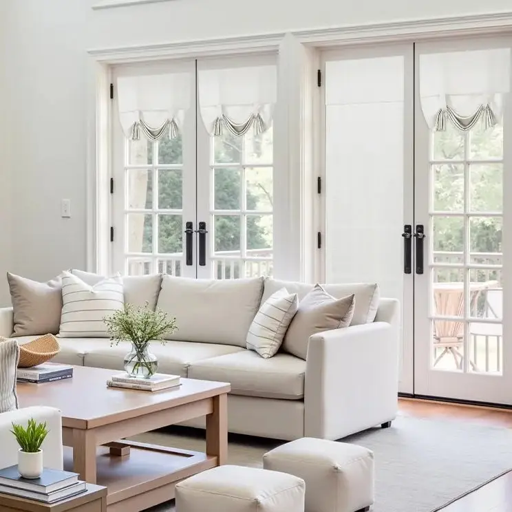 Custom Tie Up Shades for French Door - Image 2