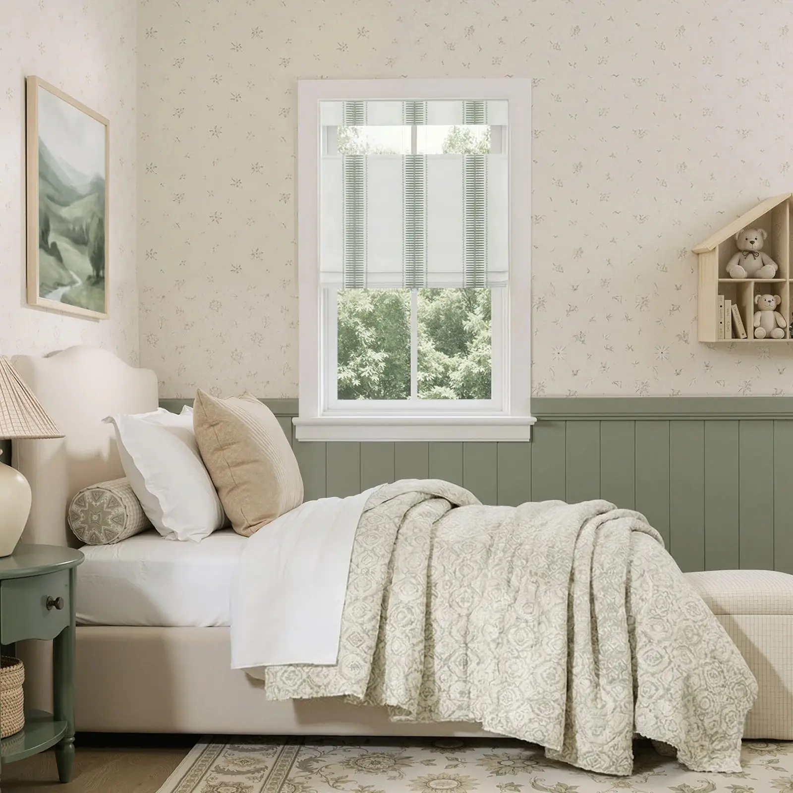 Custom Top Down Bottom Up Roman Shade Cordless - Image 3