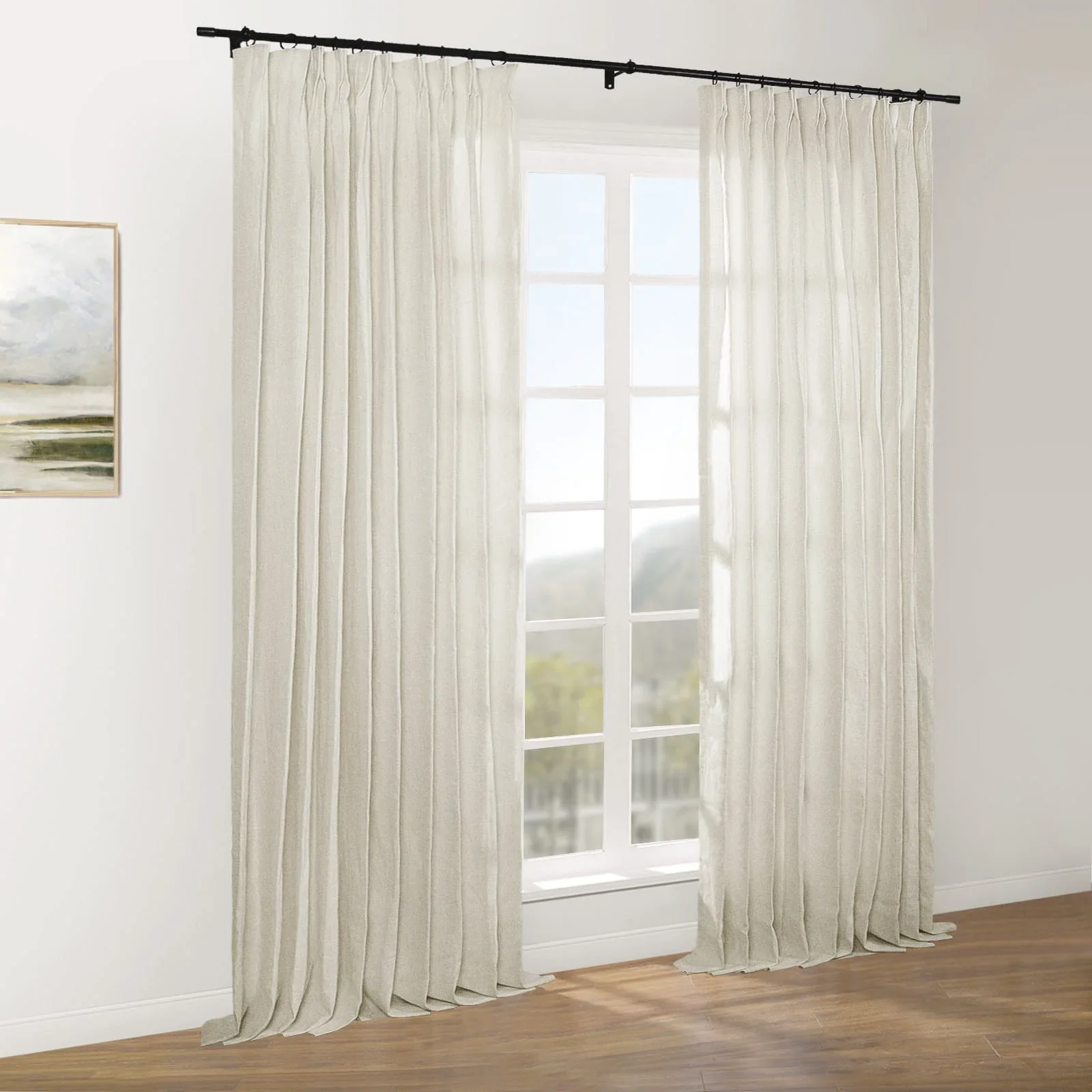 Erin Elegant 100% Linen Curtain Pleated - Image 14