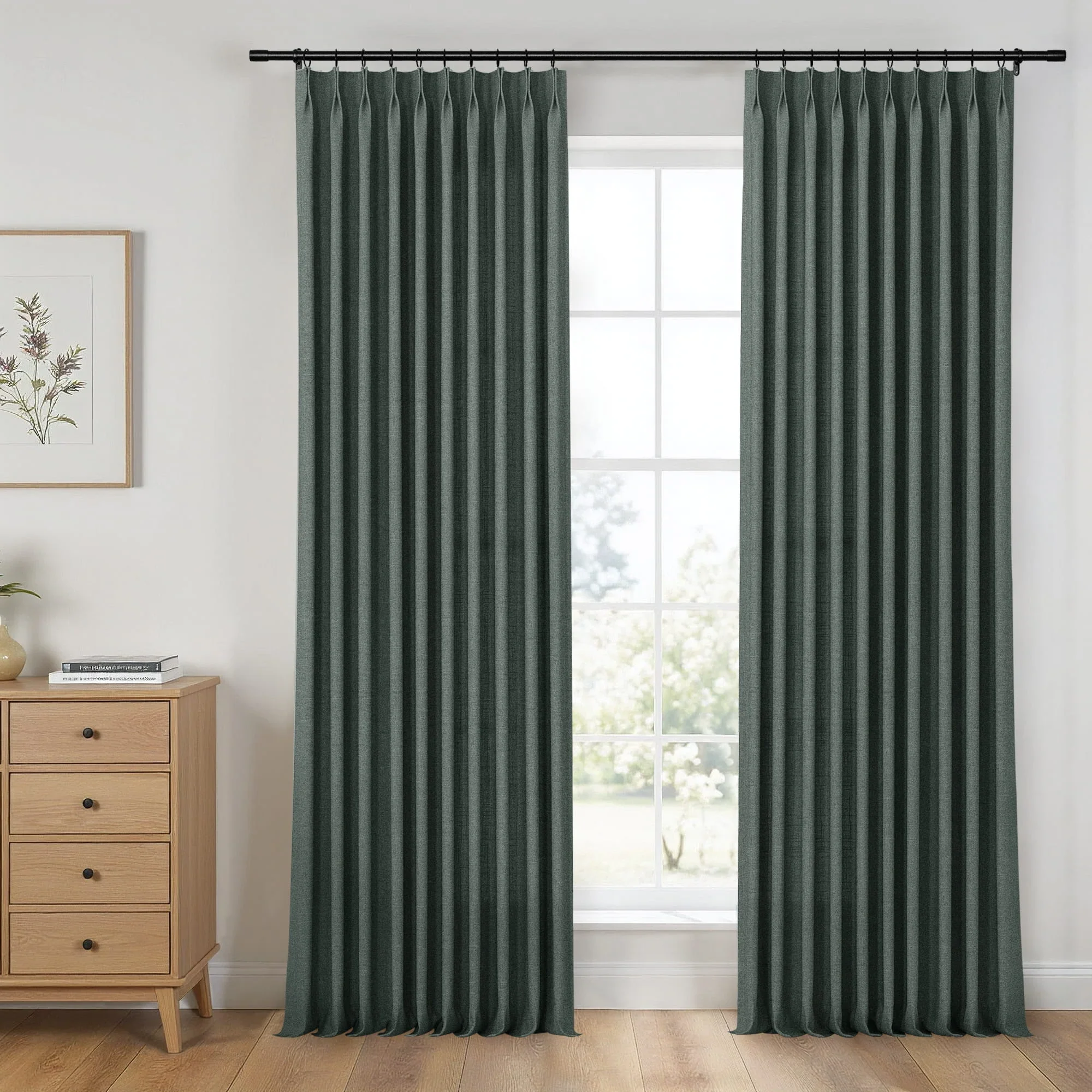 Erin Elegant 100% Linen Curtain Pleated - Image 17