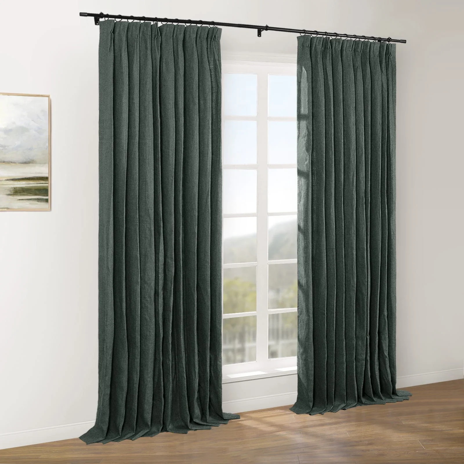 Erin Elegant 100% Linen Curtain Pleated - Image 18