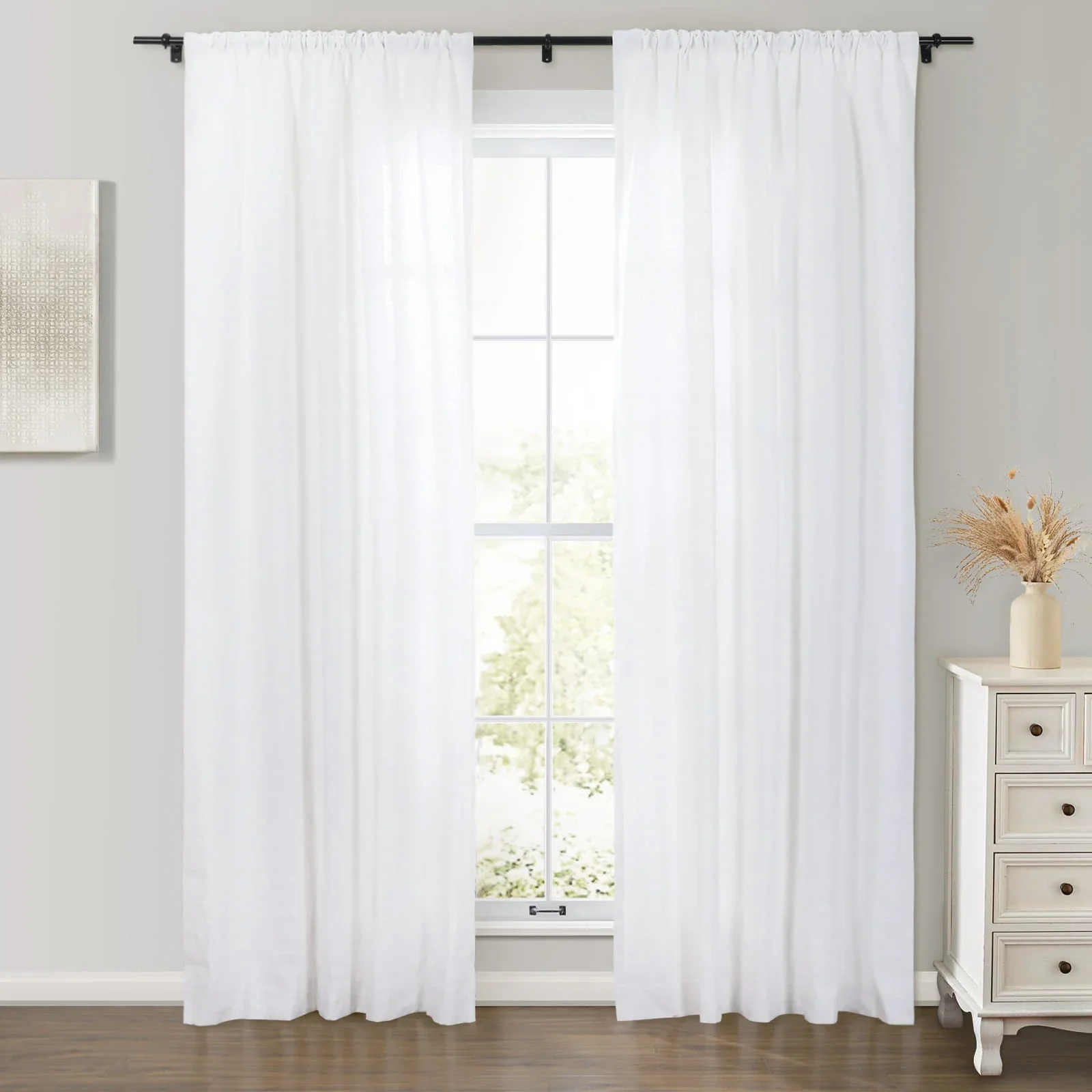 Erin Heavyweight 100% Linen Curtains Soft Top