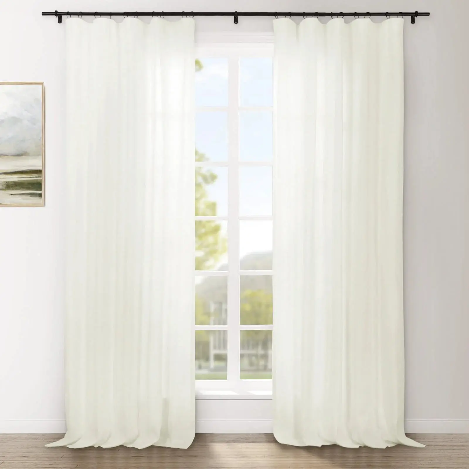 Erin Heavyweight 100% Linen Curtains Soft Top - Image 11