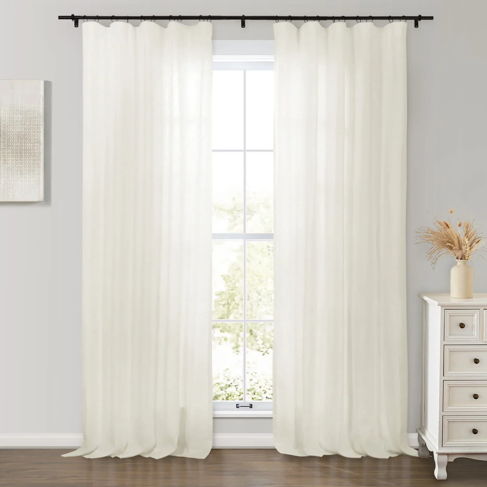 Erin Heavyweight 100% Linen Curtains Soft Top - Image 22