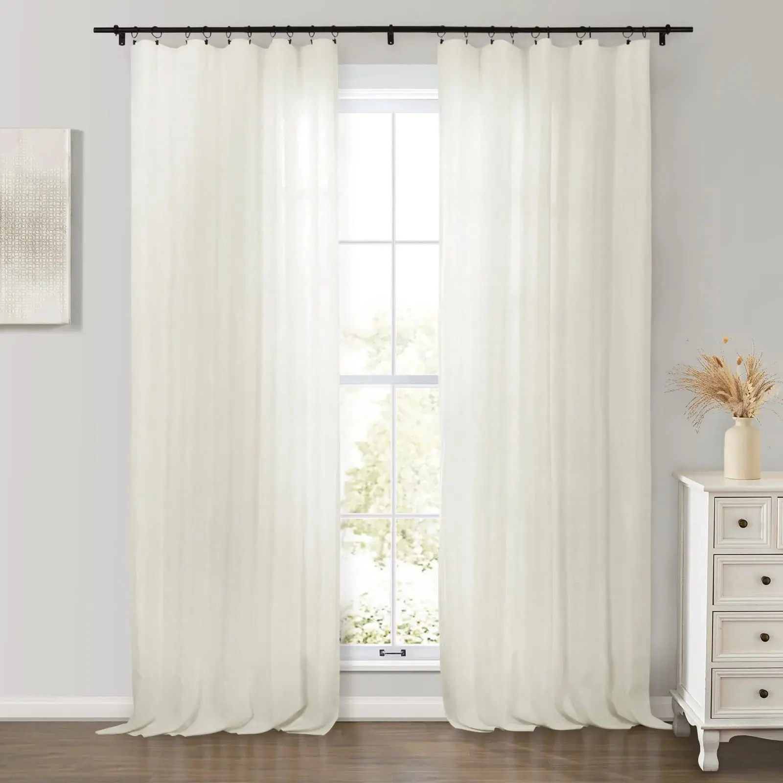 Erin Heavyweight 100% Linen Curtains Soft Top - Image 23