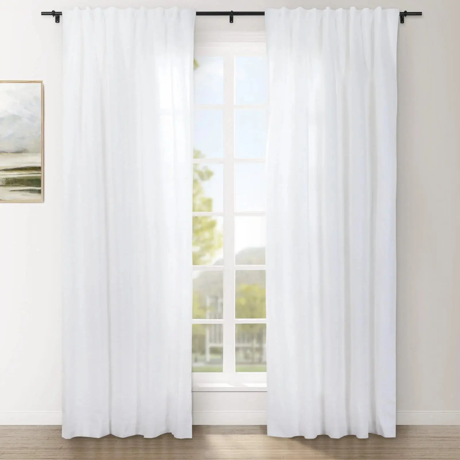 Erin Heavyweight 100% Linen Curtains Soft Top - Image 3
