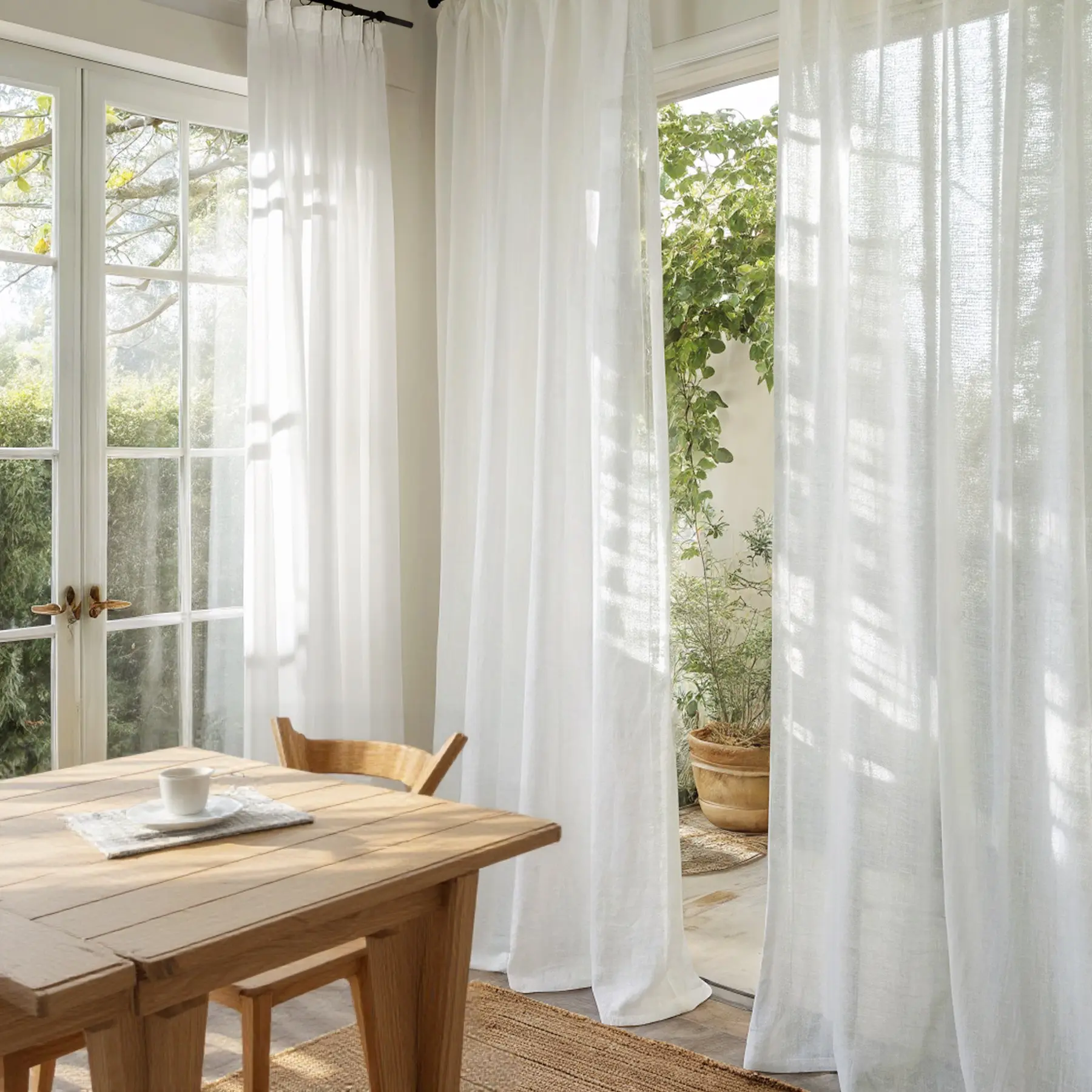 Flynn Ready-Made Lightweight Sheer Curtain Pinch Pleat – Sold as a Pair - Image 3