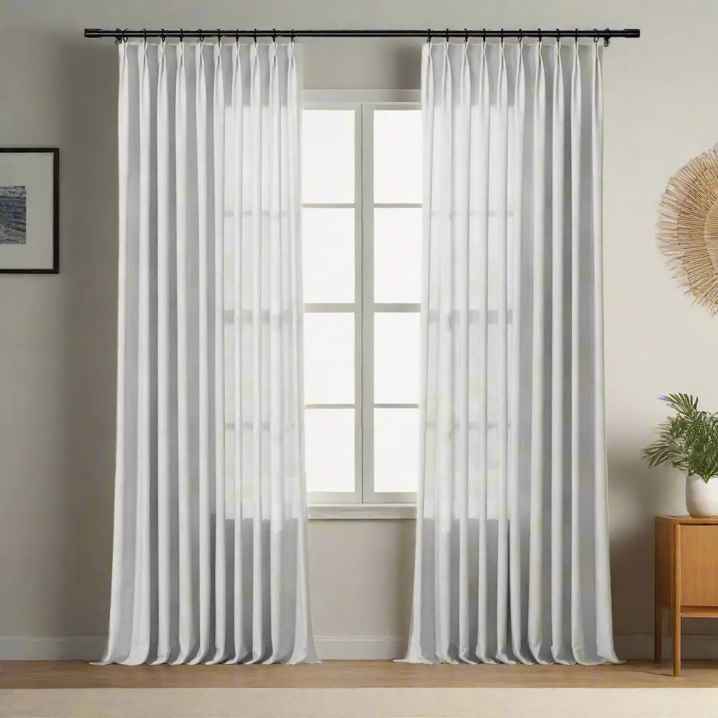 Freya Linen Semi Sheer Jacquard Curtains Pleated - Image 28