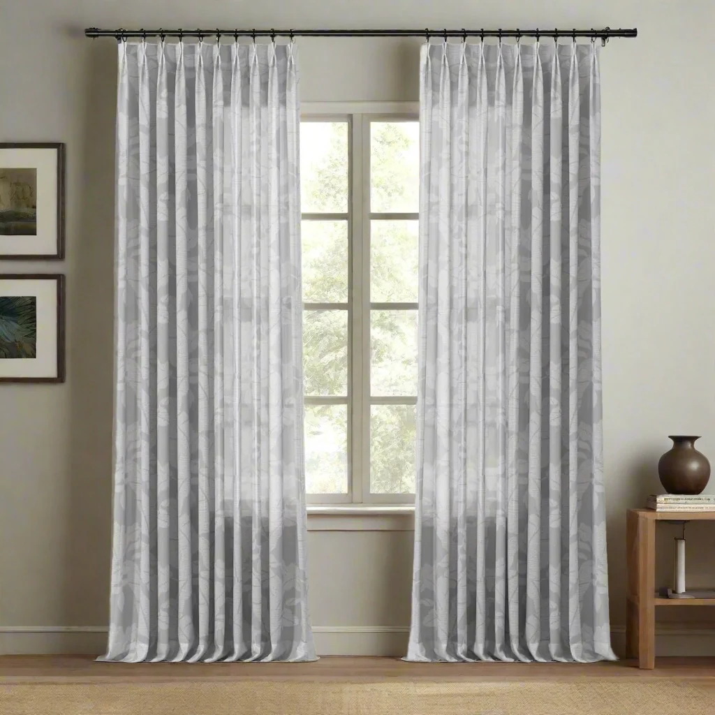 Freya Linen Semi Sheer Jacquard Curtains Pleated - Image 34