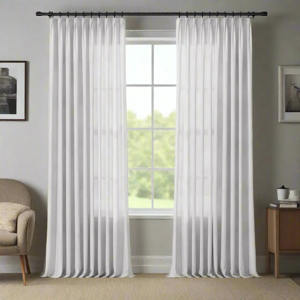 Freya Linen Semi Sheer Jacquard Curtains Pleated - Image 36