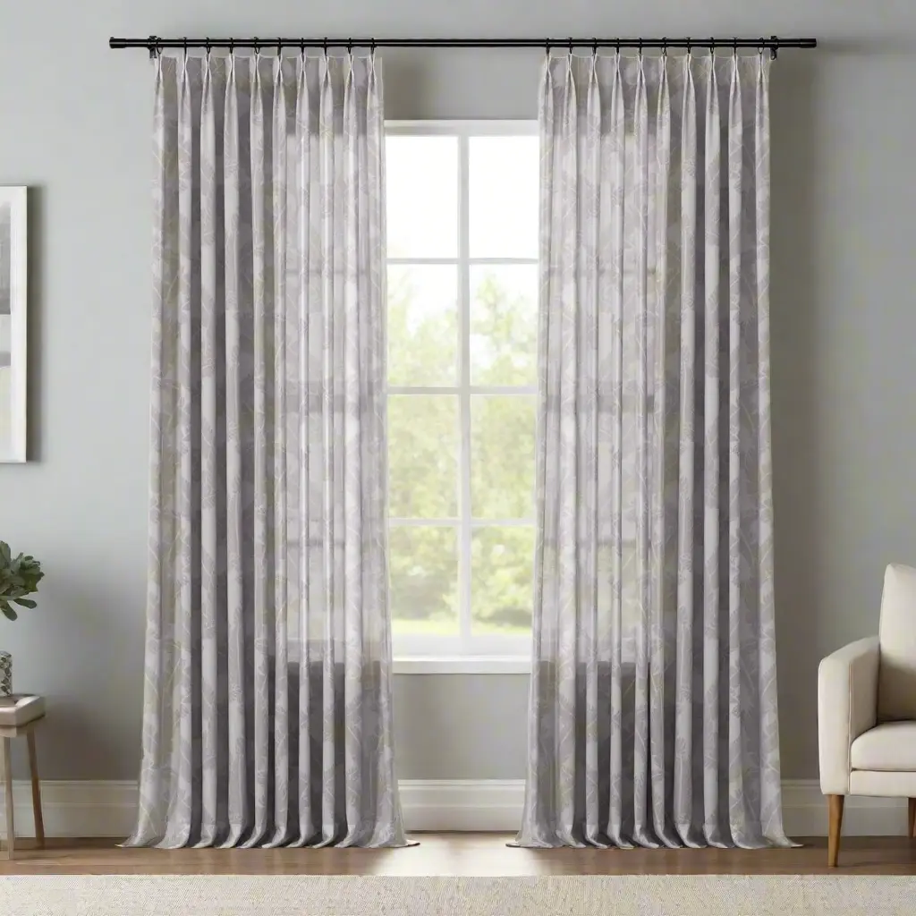 Freya Linen Semi Sheer Jacquard Curtains Pleated - Image 40