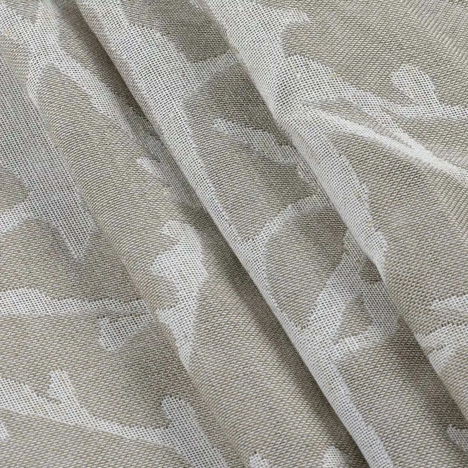 Freya Linen Semi Sheer Jacquard Curtains Pleated - Image 45
