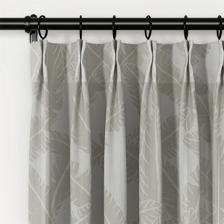 Freya Linen Semi Sheer Jacquard Curtains Pleated - Image 8