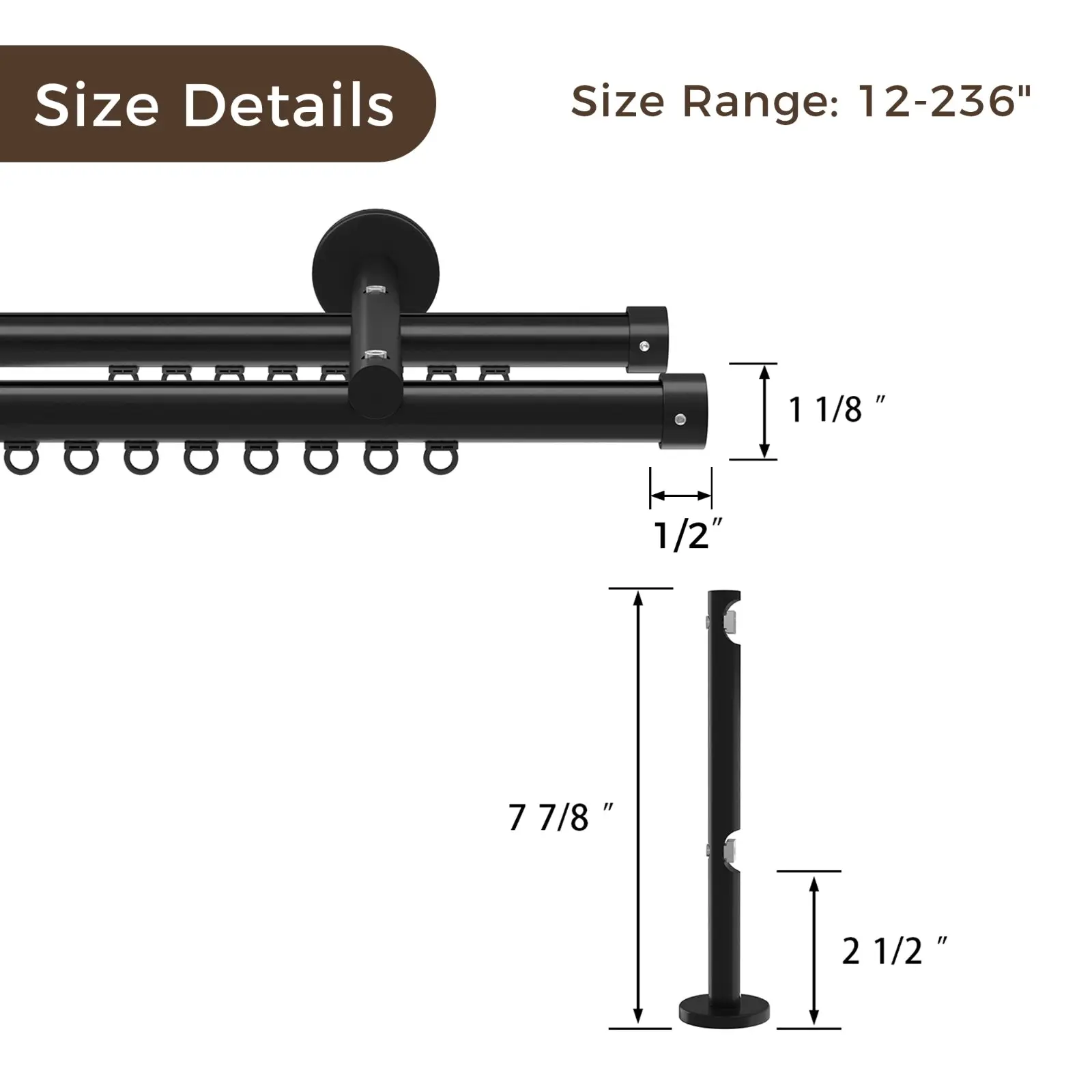 Gloria Double Traverse Curtain Rod - Image 3