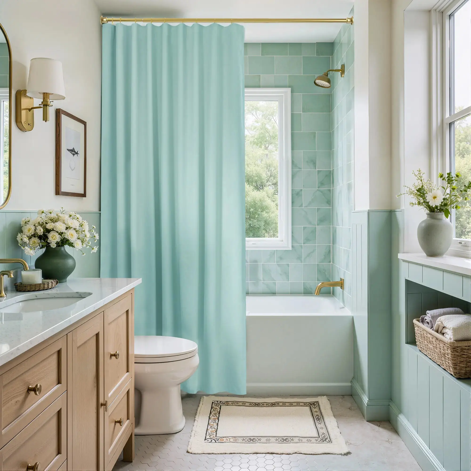 Heck Solid Waterproof Shower Curtain - Image 37