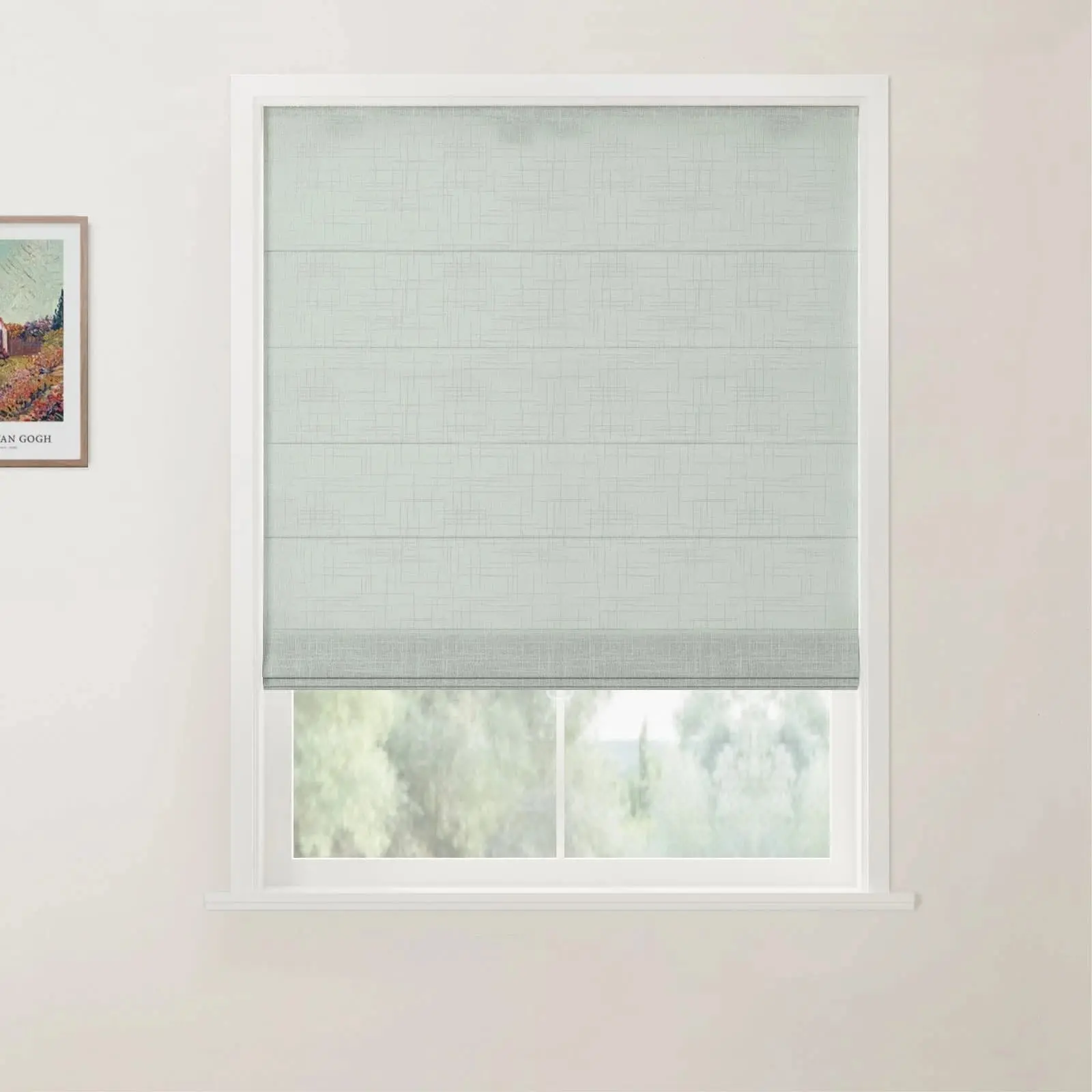 Ian Linen Back Slat Roman Shades Cordless - Image 13