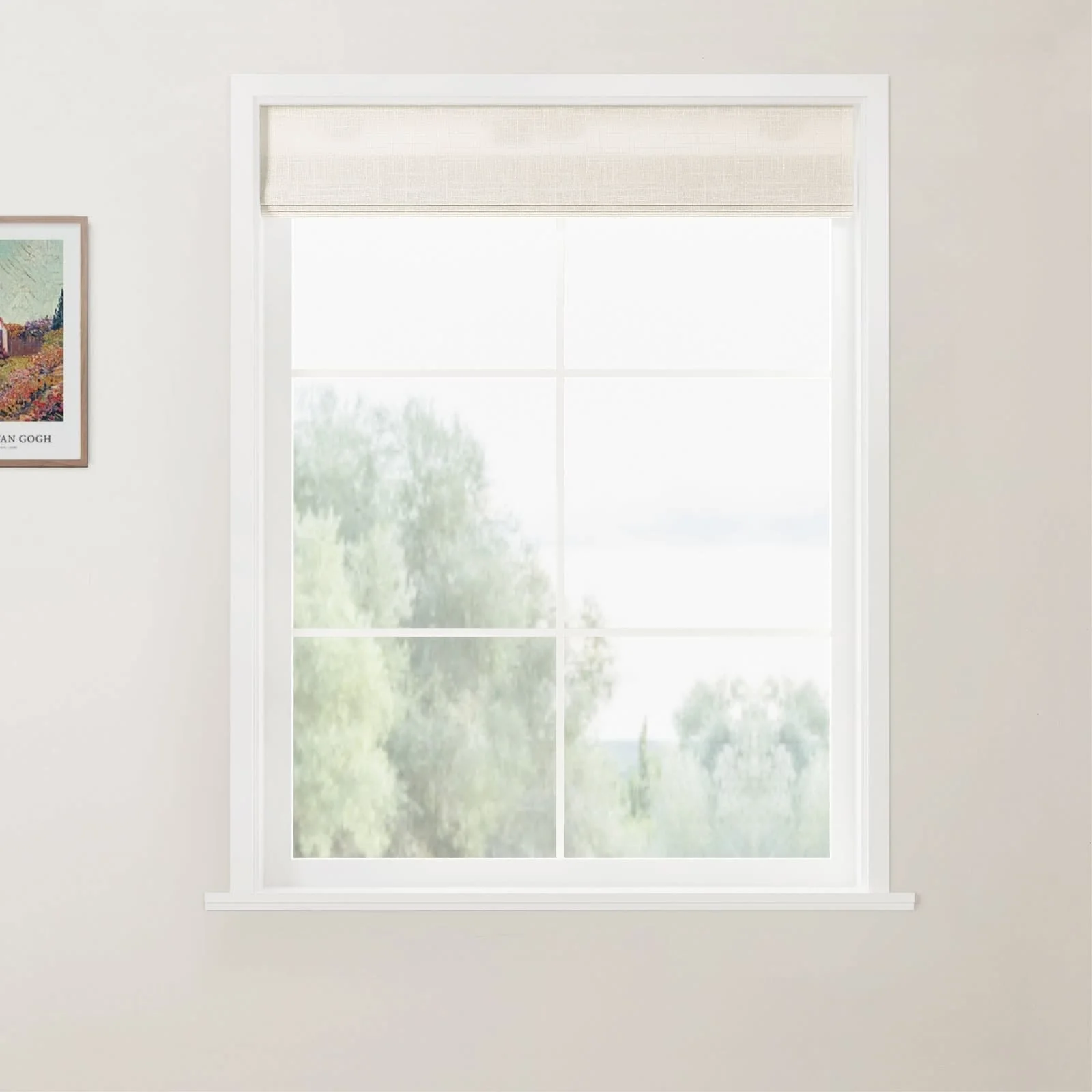Ian Linen Back Slat Roman Shades Cordless - Image 4