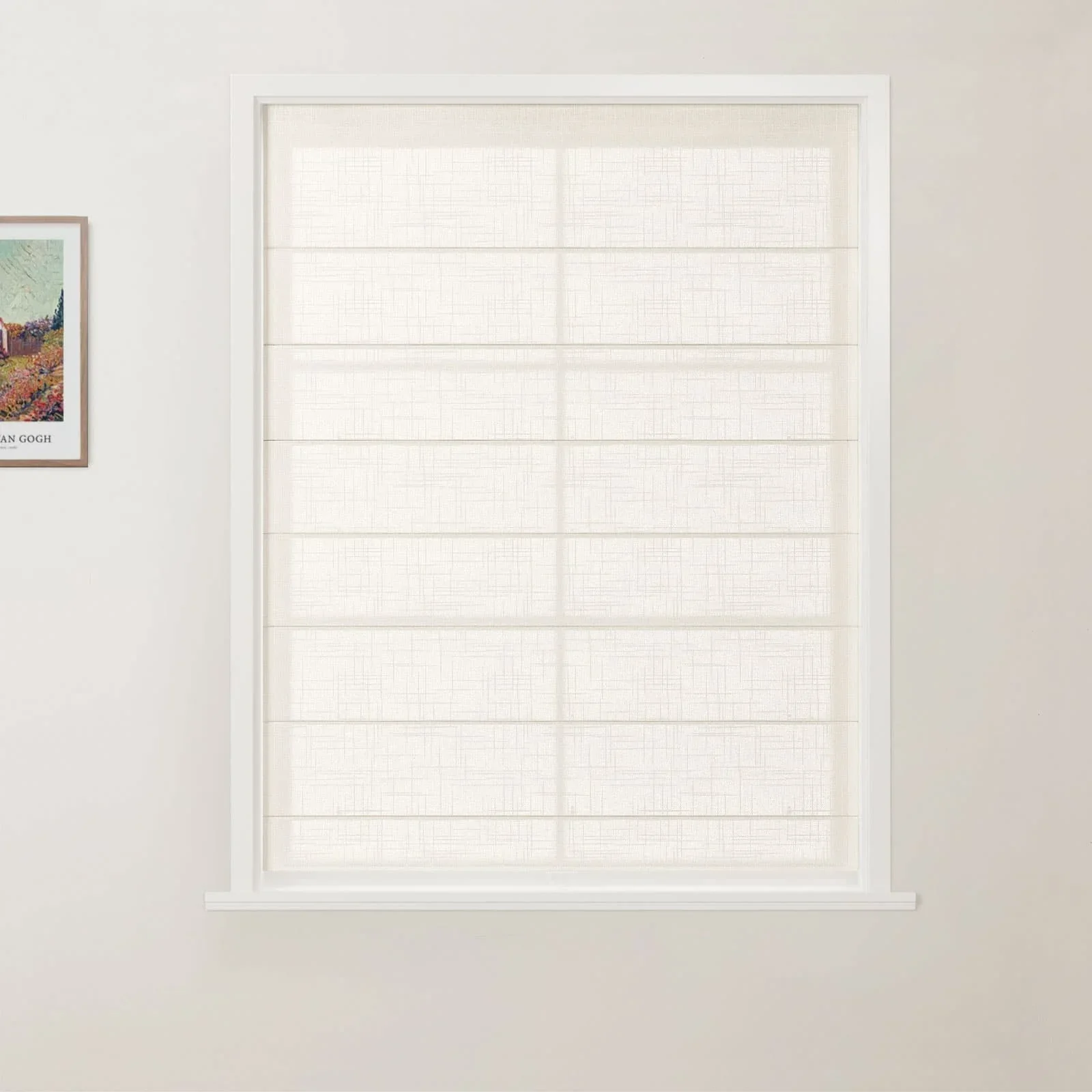 Ian Linen Back Slat Roman Shades Cordless - Image 7