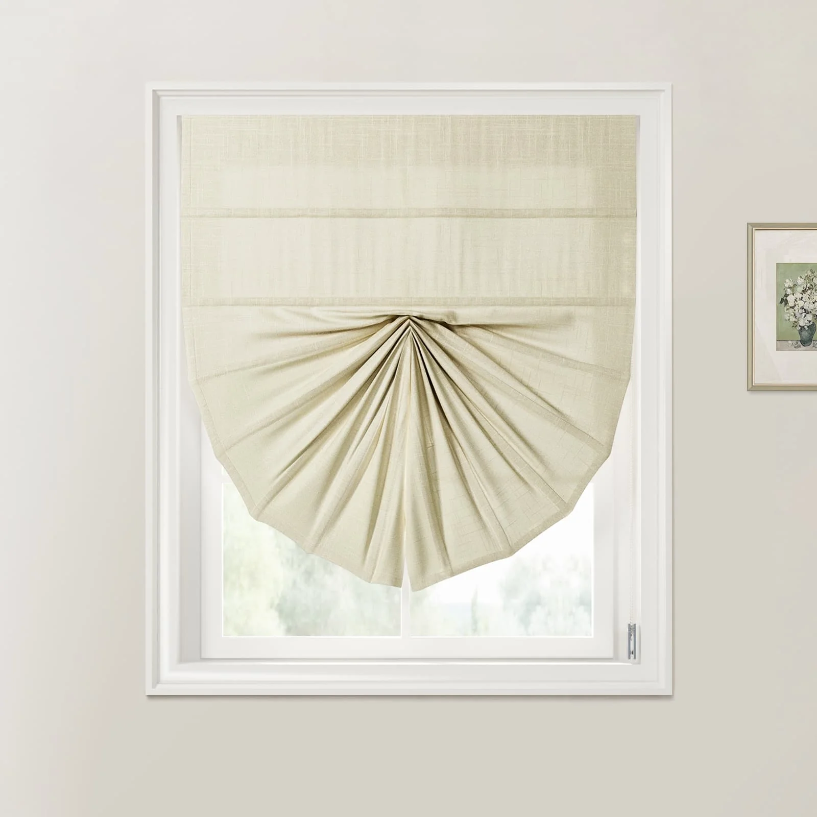 Ian Linen Fan Roman Shades Cord Lift - Image 11