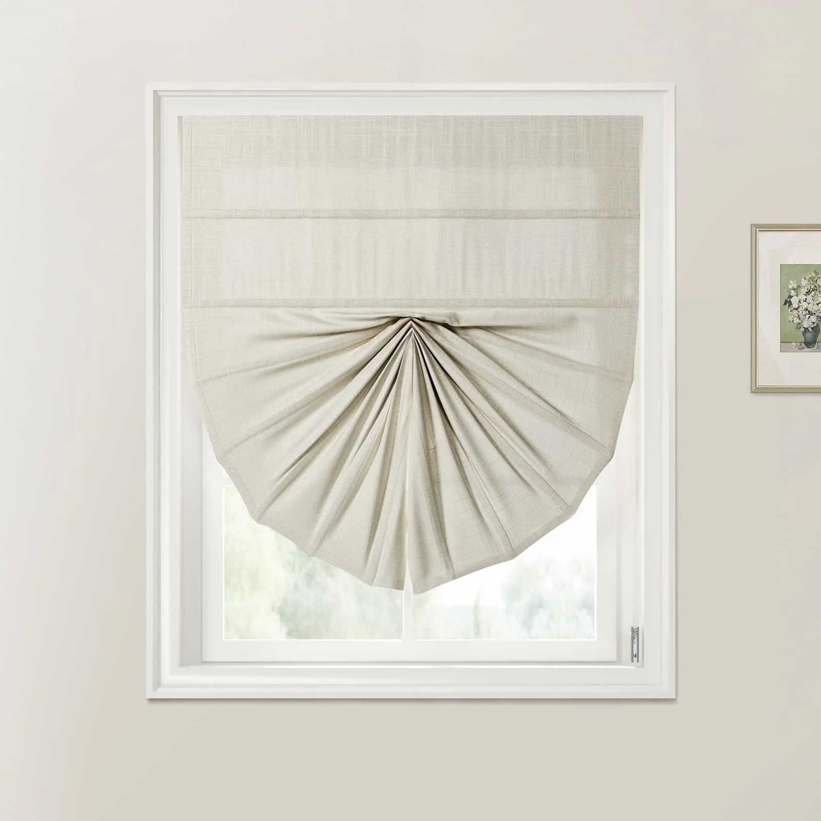 Ian Linen Fan Roman Shades Cord Lift - Image 14