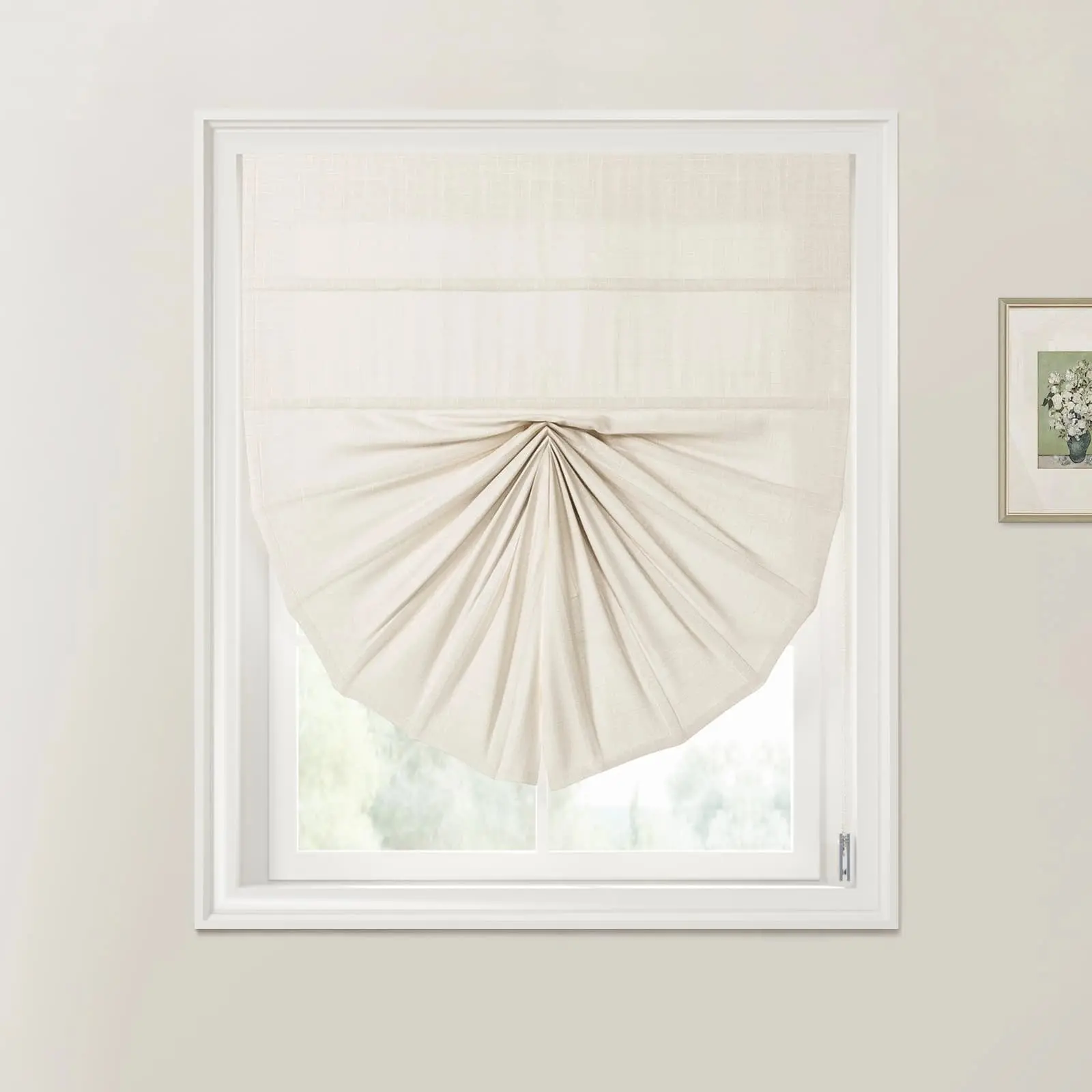 Ian Linen Fan Roman Shades Cord Lift - Image 16