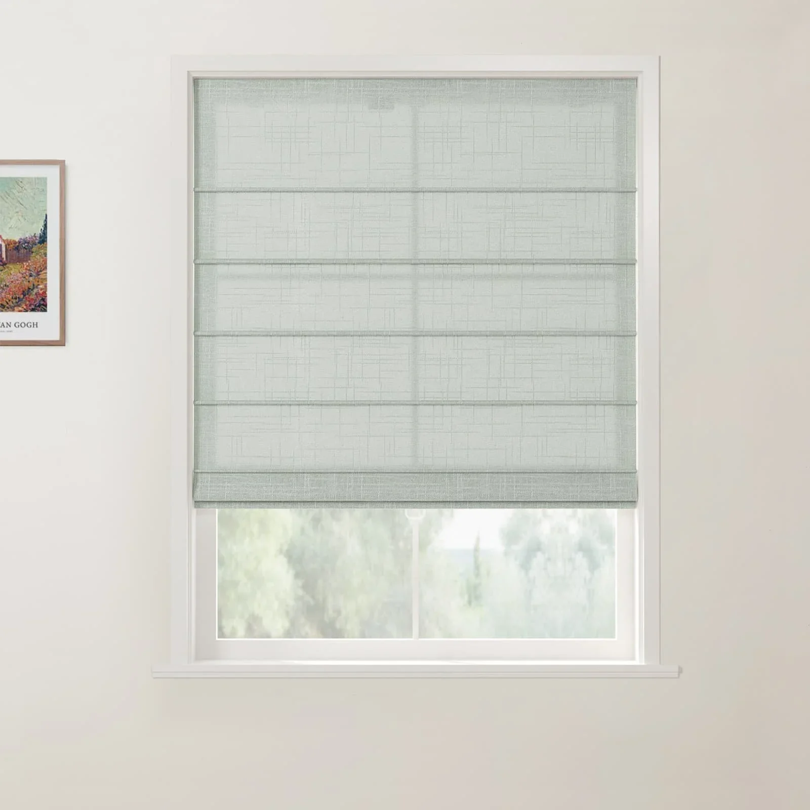 Ian Linen Front Slat Roman Shade Cordless - Image 13
