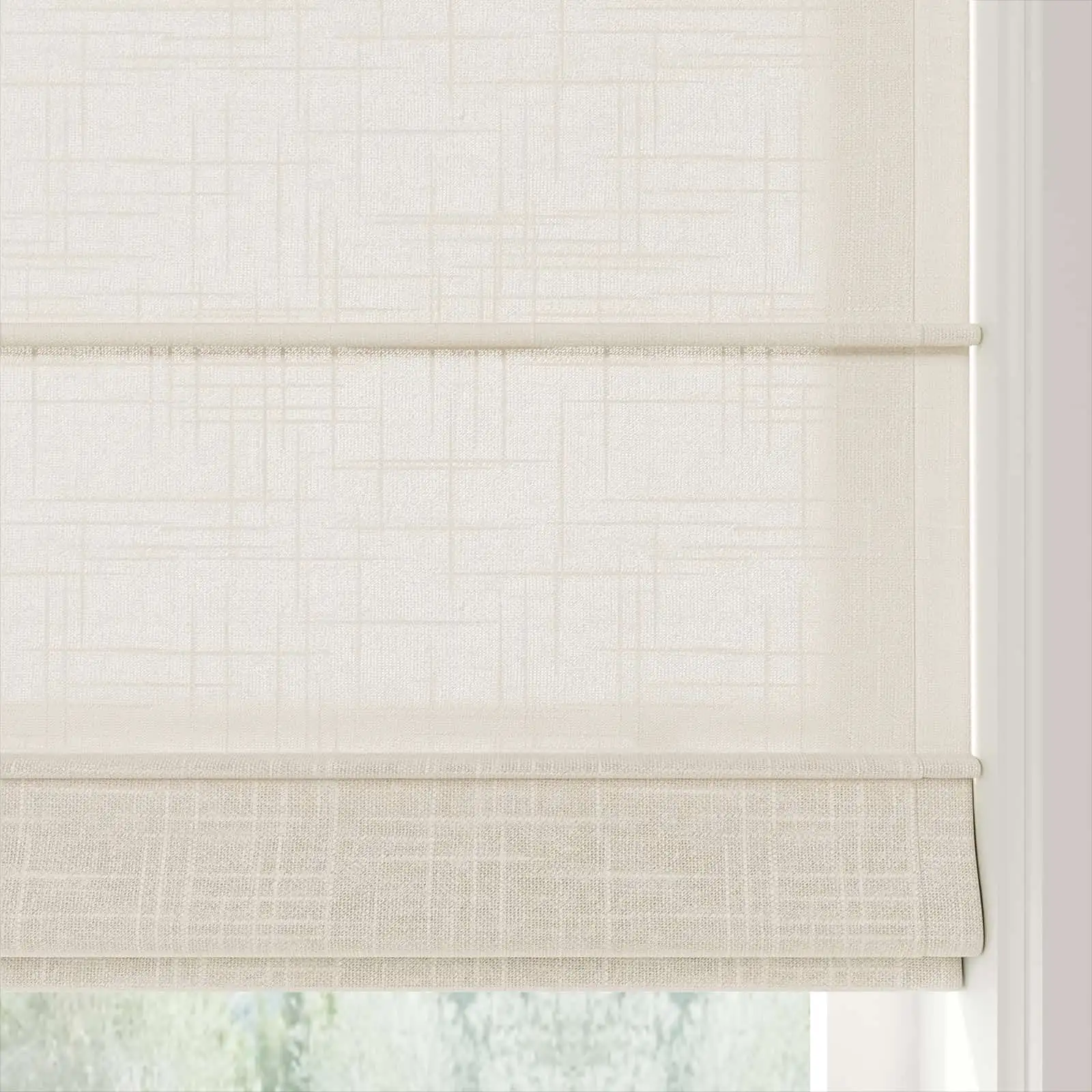 Ian Linen Front Slat Roman Shade Cordless - Image 7