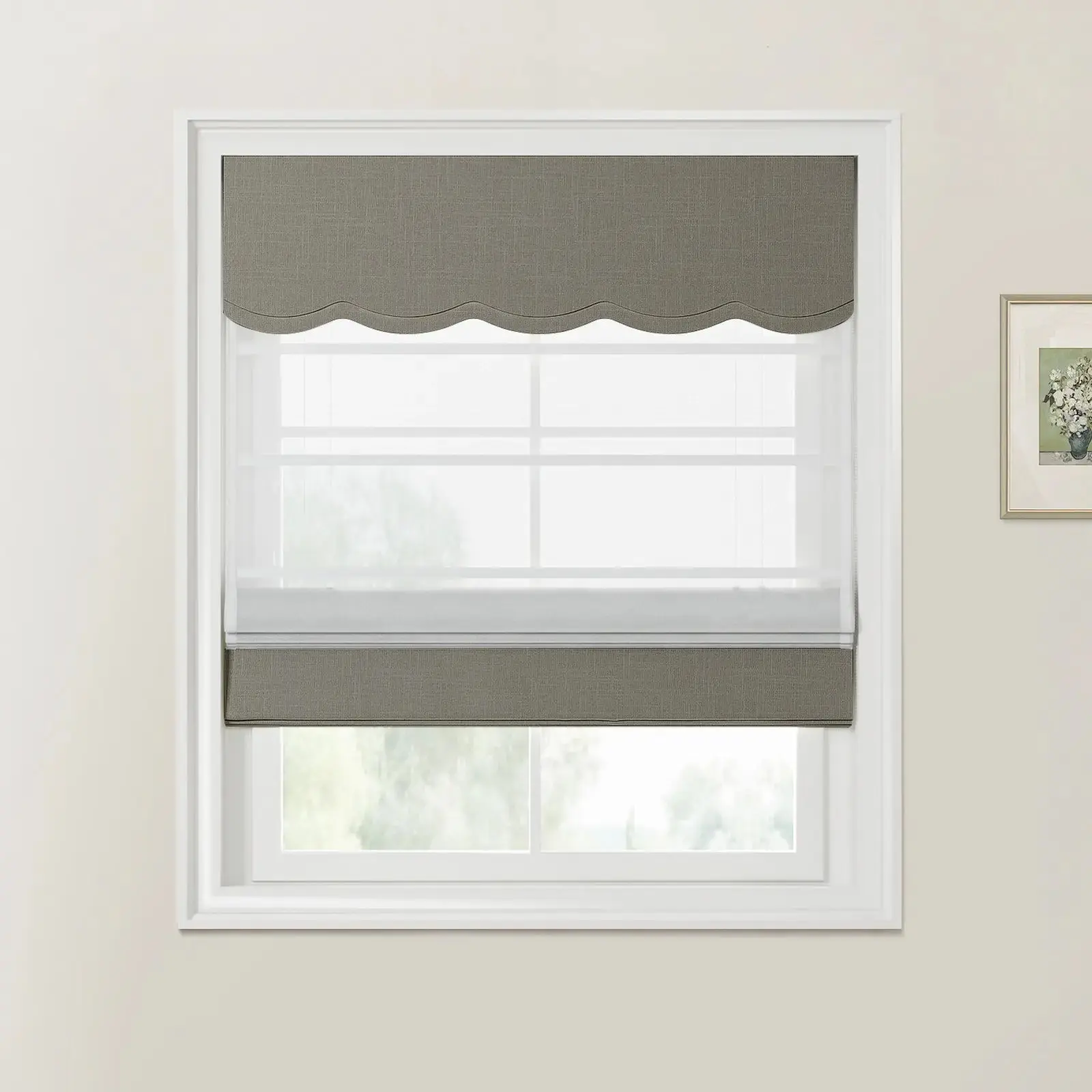 Ian Linen Valanced Day Night Roman Shade Cord Lift - Image 23
