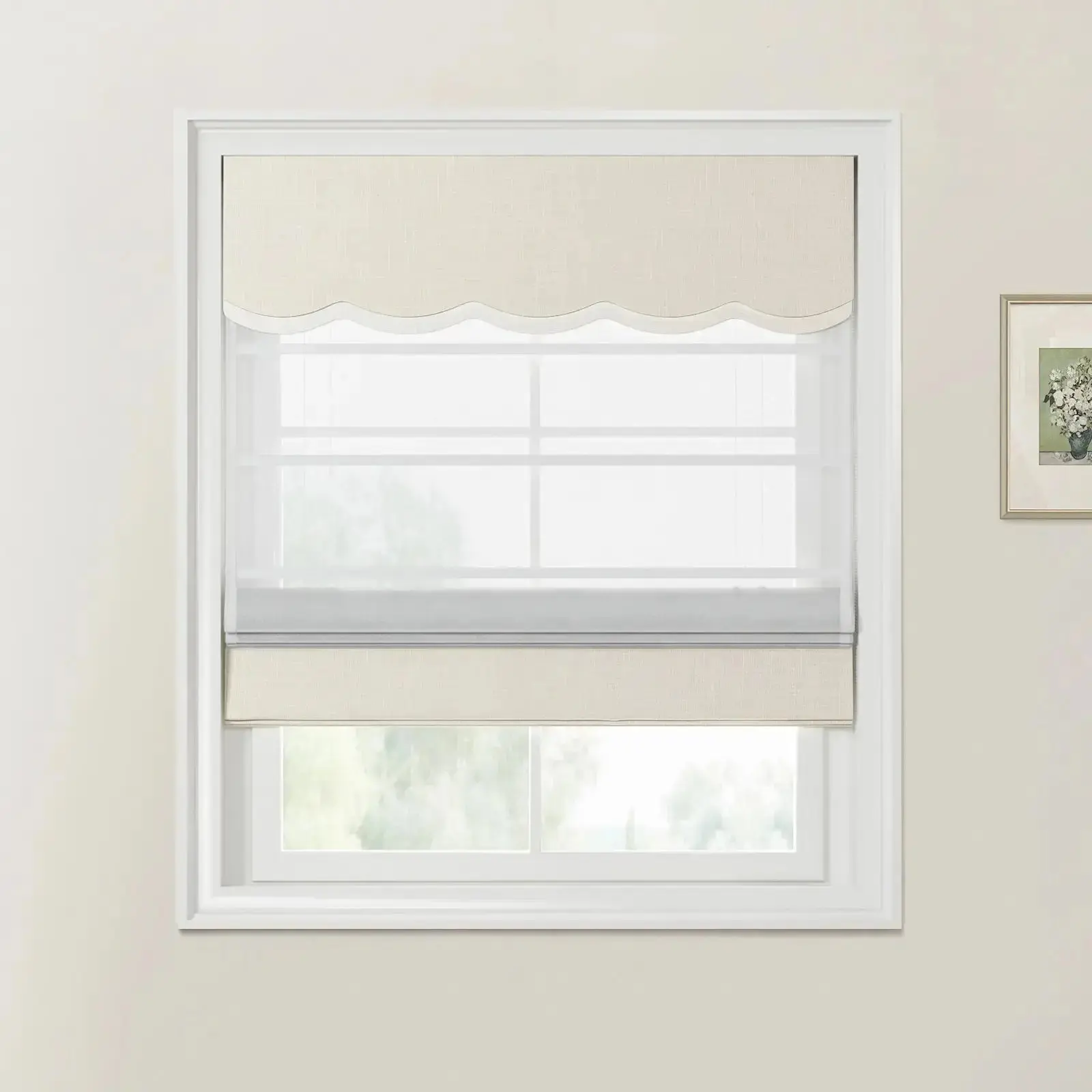 Ian Linen Valanced Day Night Roman Shade Cord Lift - Image 9