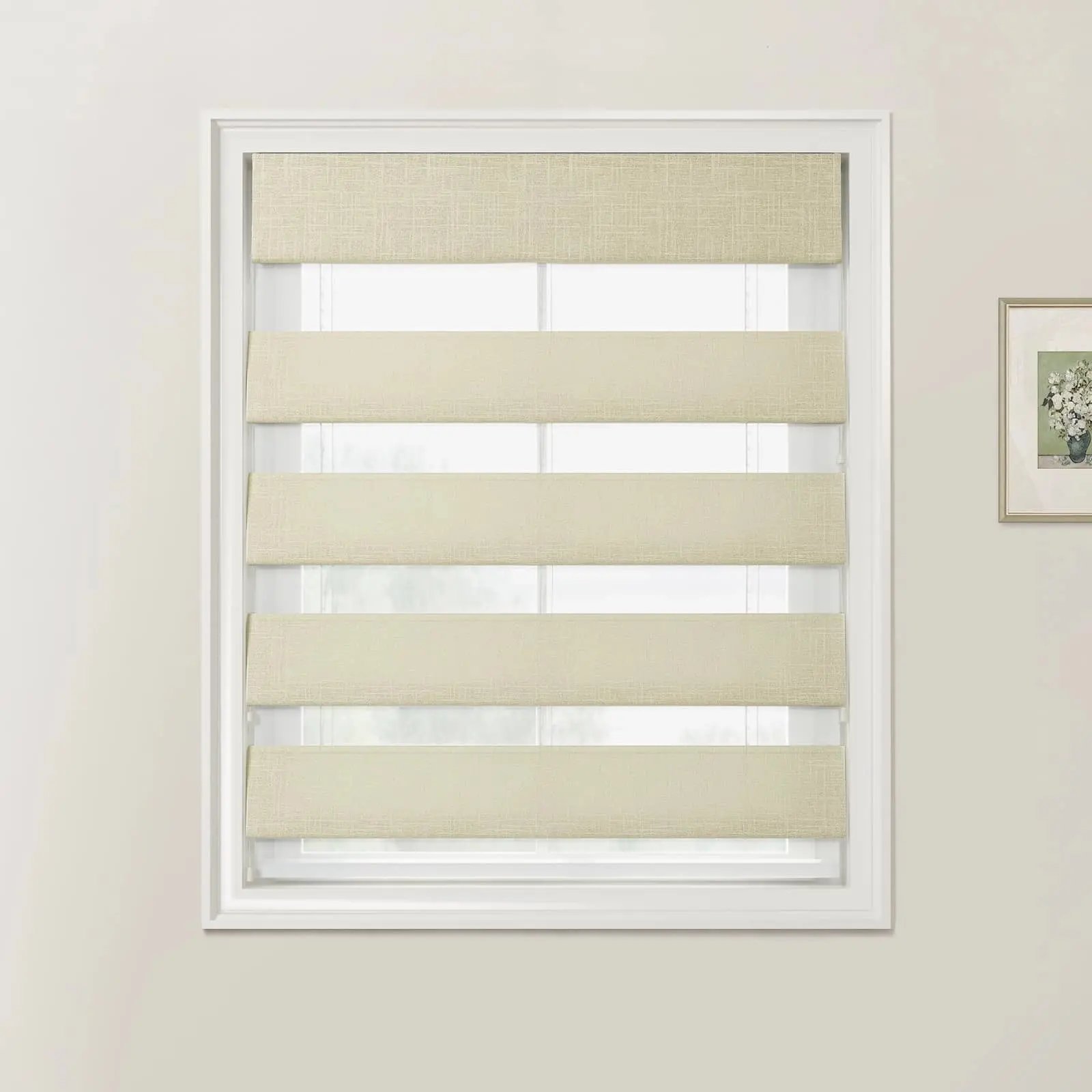 Ian Linen Zebra Roman Blind Cord Lift - Image 13