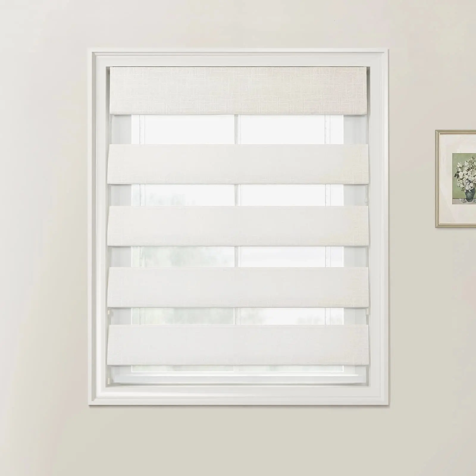 Ian Linen Zebra Roman Blind Cord Lift - Image 14