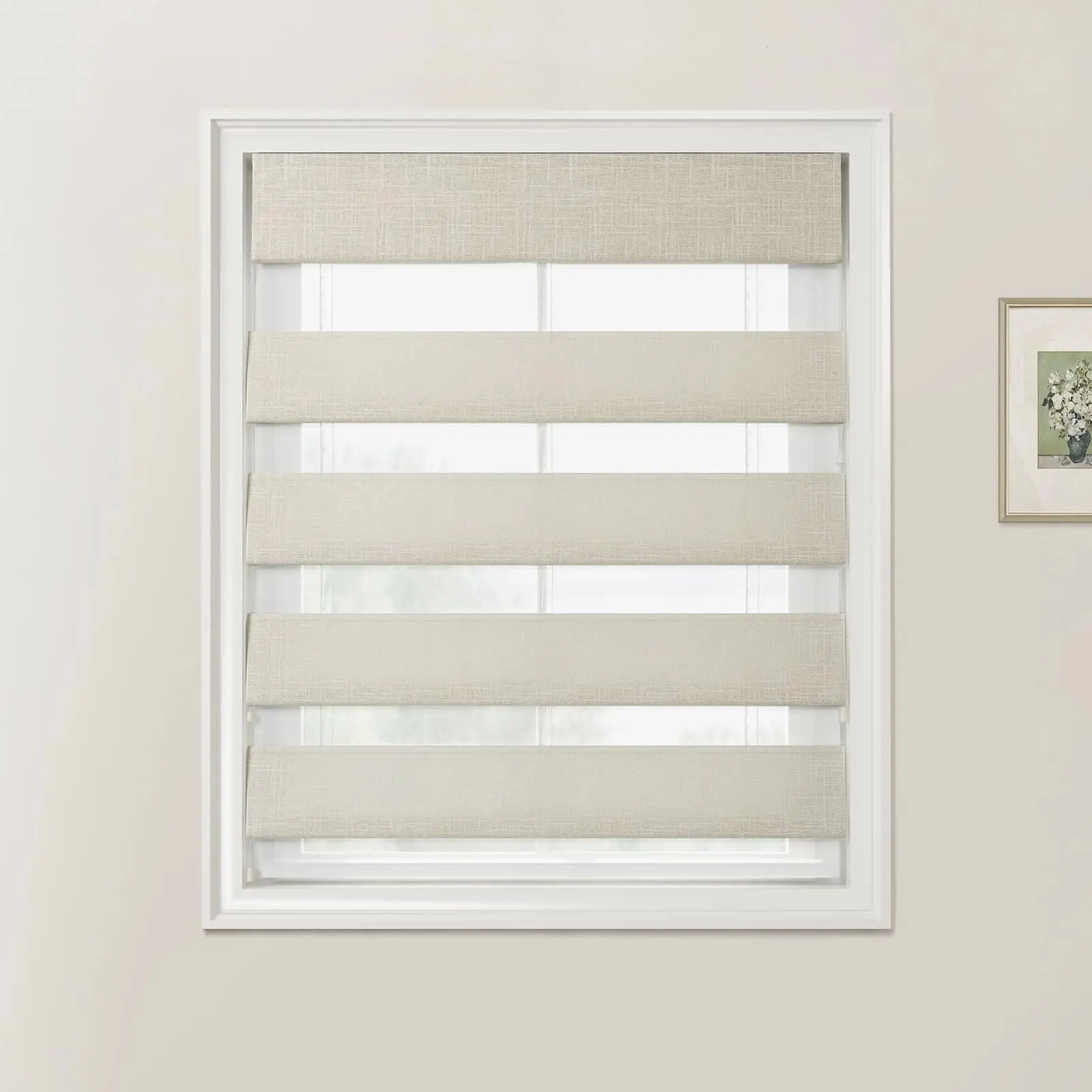 Ian Linen Zebra Roman Blind Cord Lift - Image 16