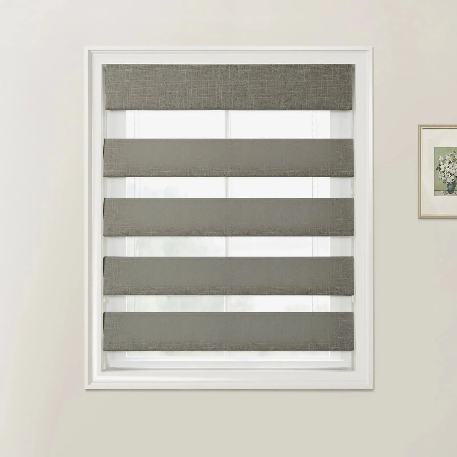 Ian Linen Zebra Roman Blind Cord Lift - Image 17