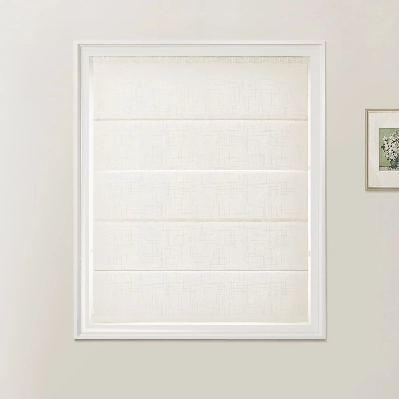 Ian Linen Zebra Roman Blind Cord Lift - Image 2
