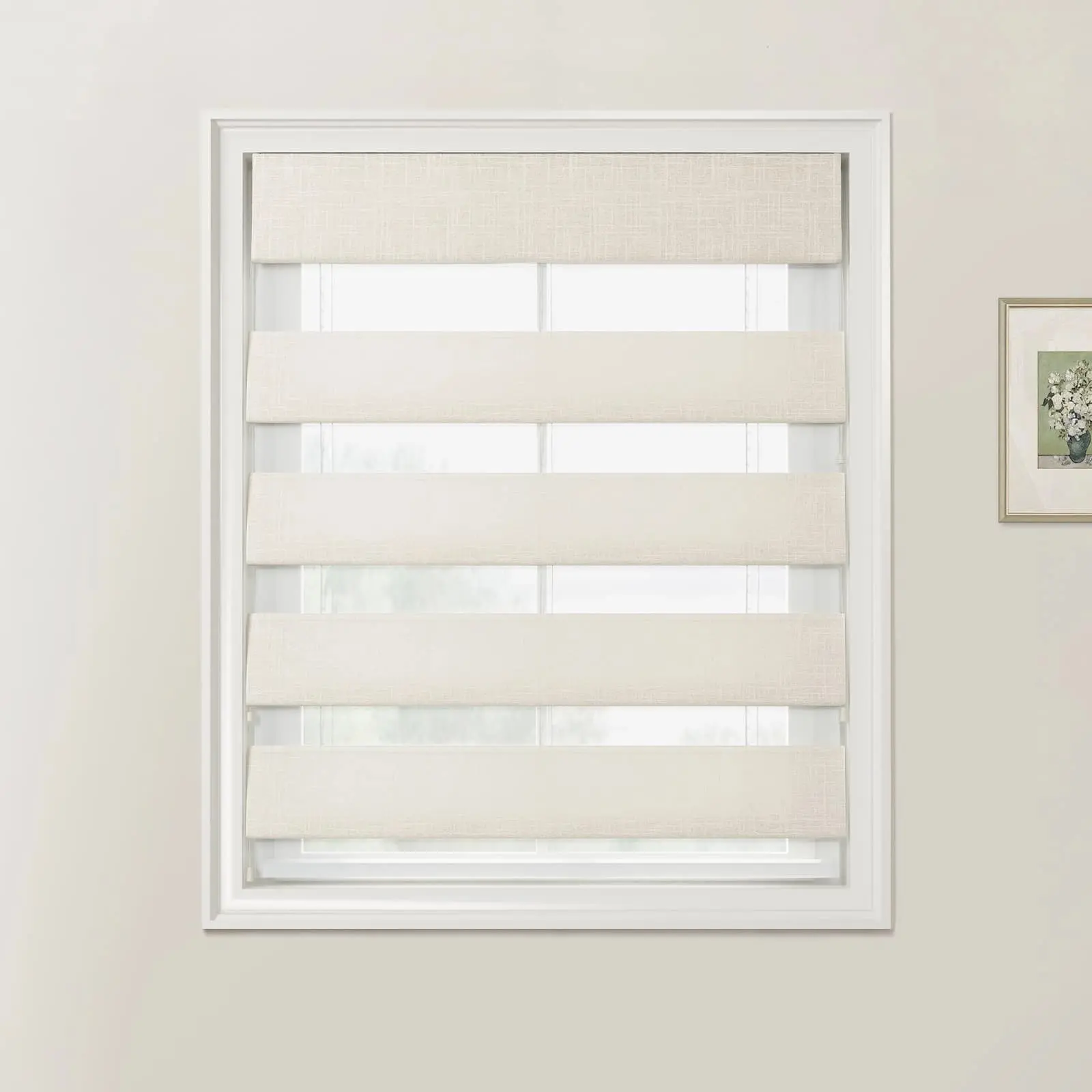 Ian Linen Zebra Roman Blind Cord Lift - Image 7