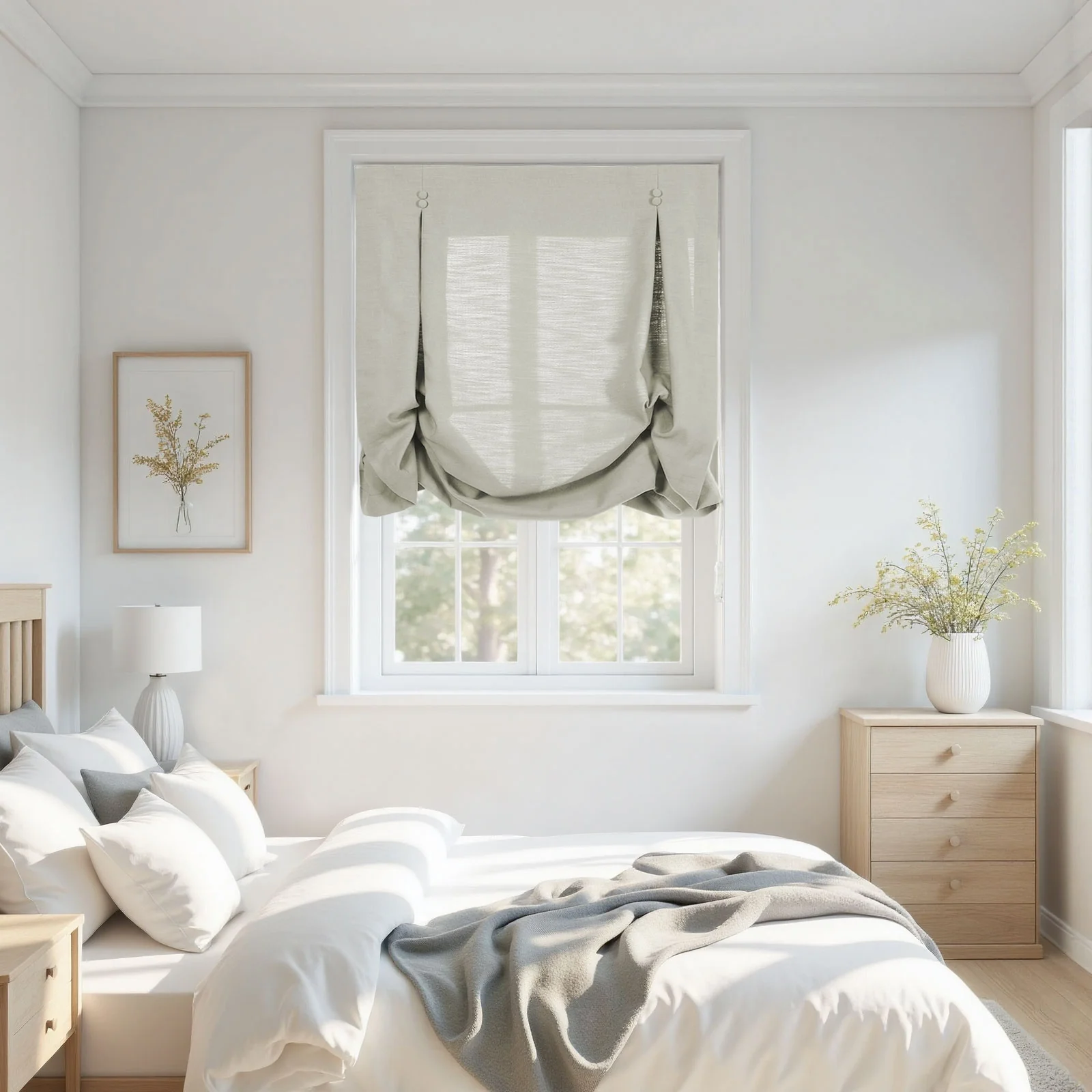 Isabella Cotton Tulip Roman Shade Cord Lift - Image 12