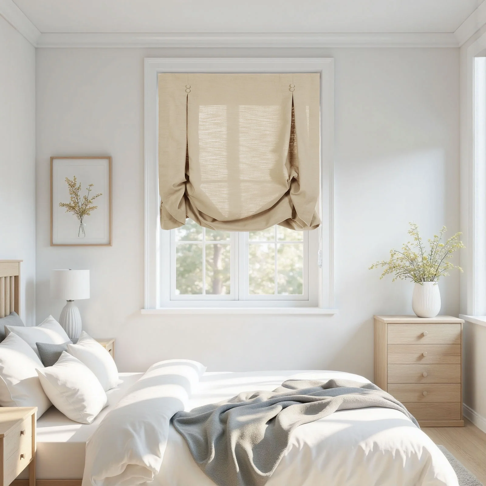 Isabella Cotton Tulip Roman Shade Cord Lift - Image 25