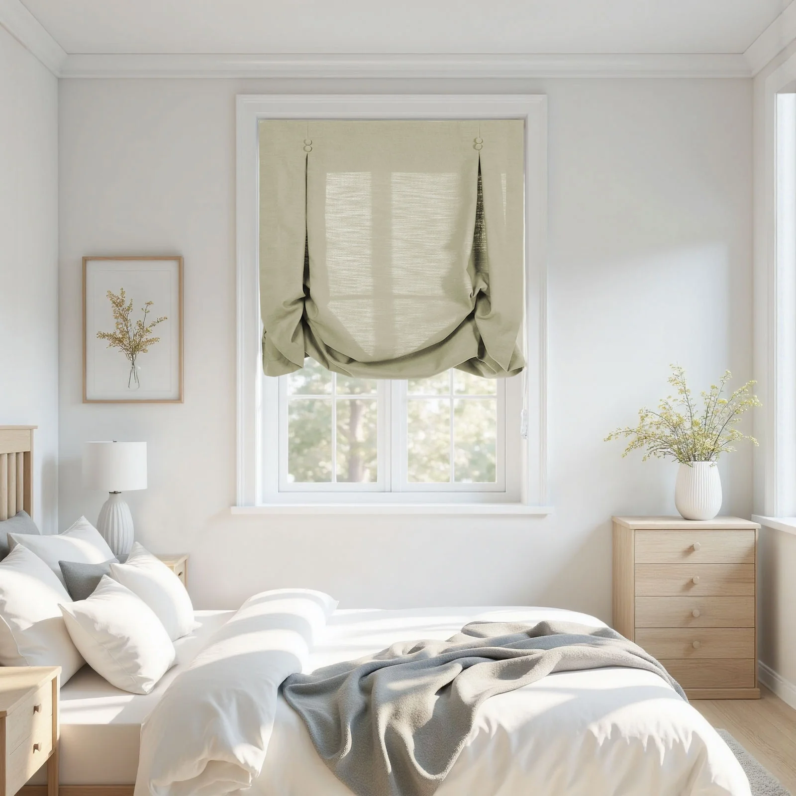 Isabella Cotton Tulip Roman Shade Cord Lift - Image 26